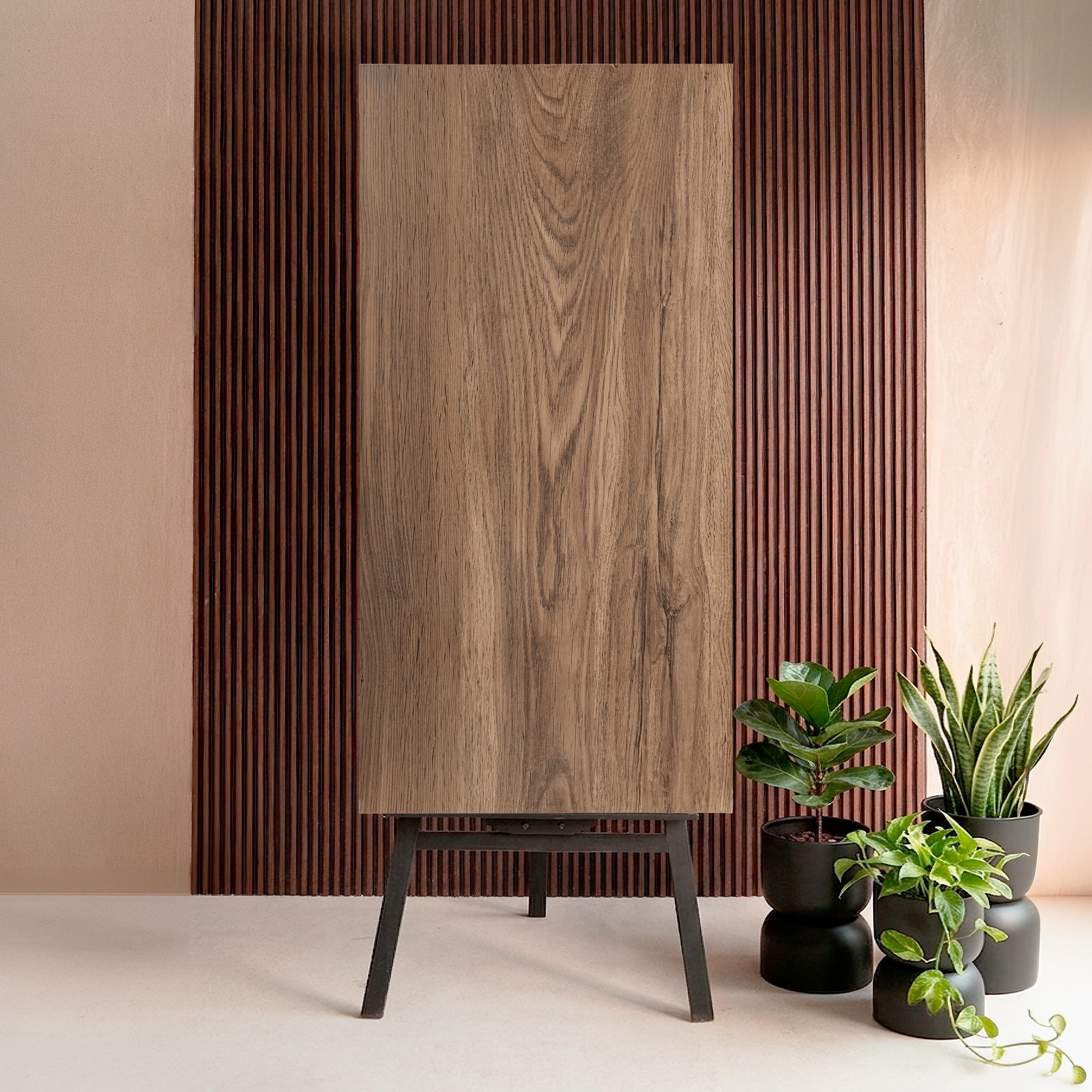Wood Dark Natural Wood Look Porcelain Tile 60x120cm | 09mm