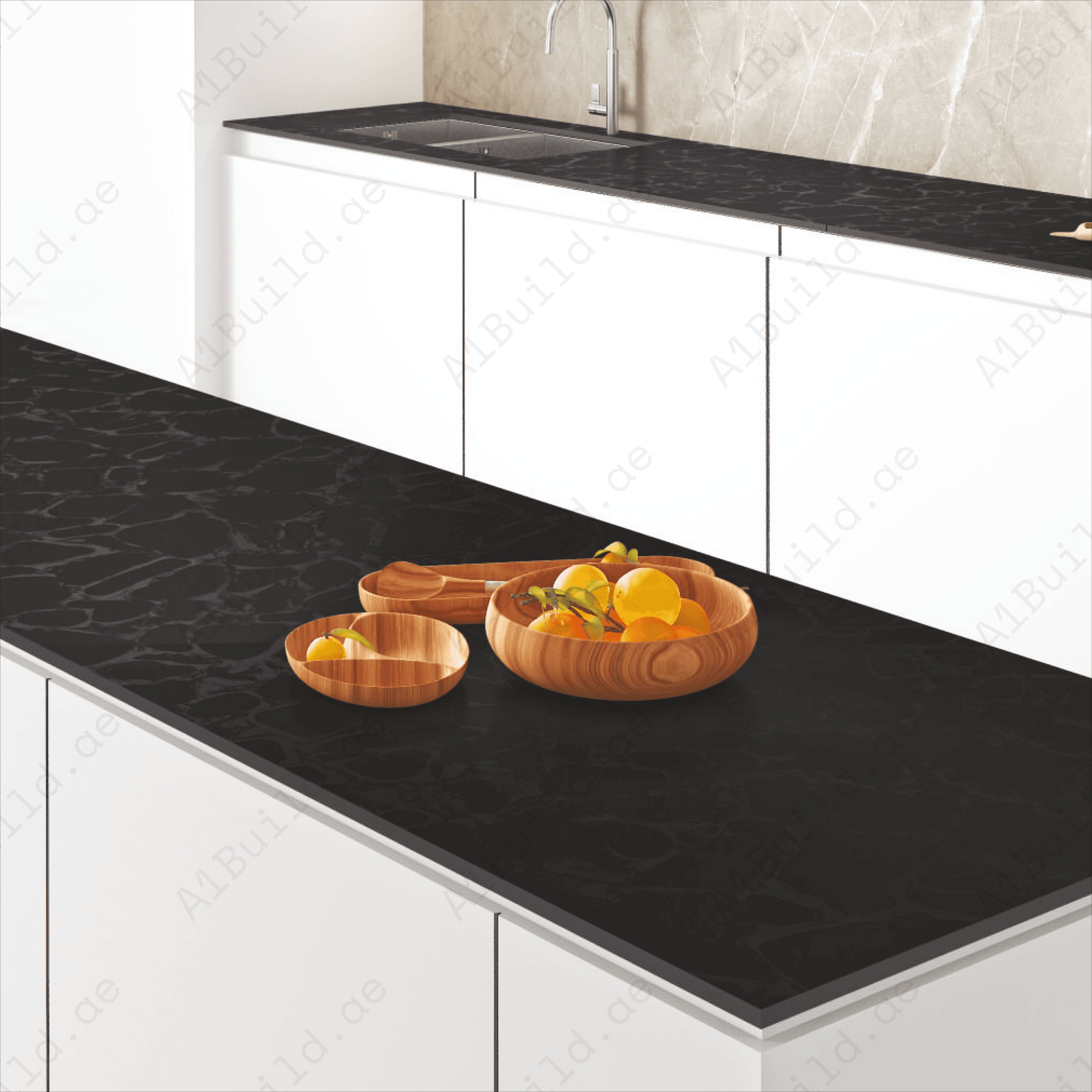 Angel Black (80x240cm 15mm Random Carving Matt Finished Indoor Floor, Wall & Counter Slabs)