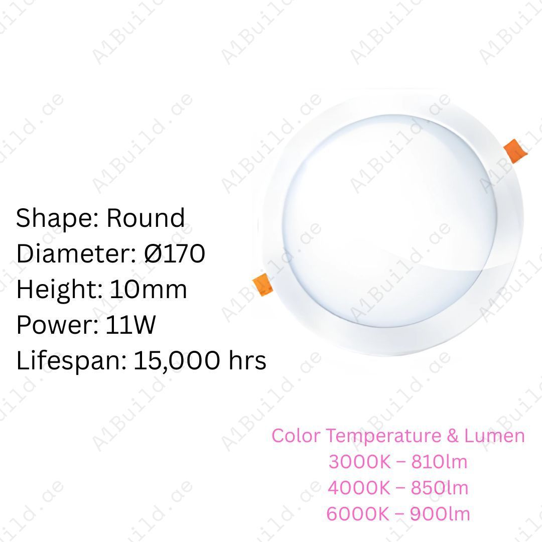 12W LED Panel Downlight with up to 900lm brightness, 120° beam angle & 15,000hrs lifespan. Slim recessed ceiling light for modern homes and offices.