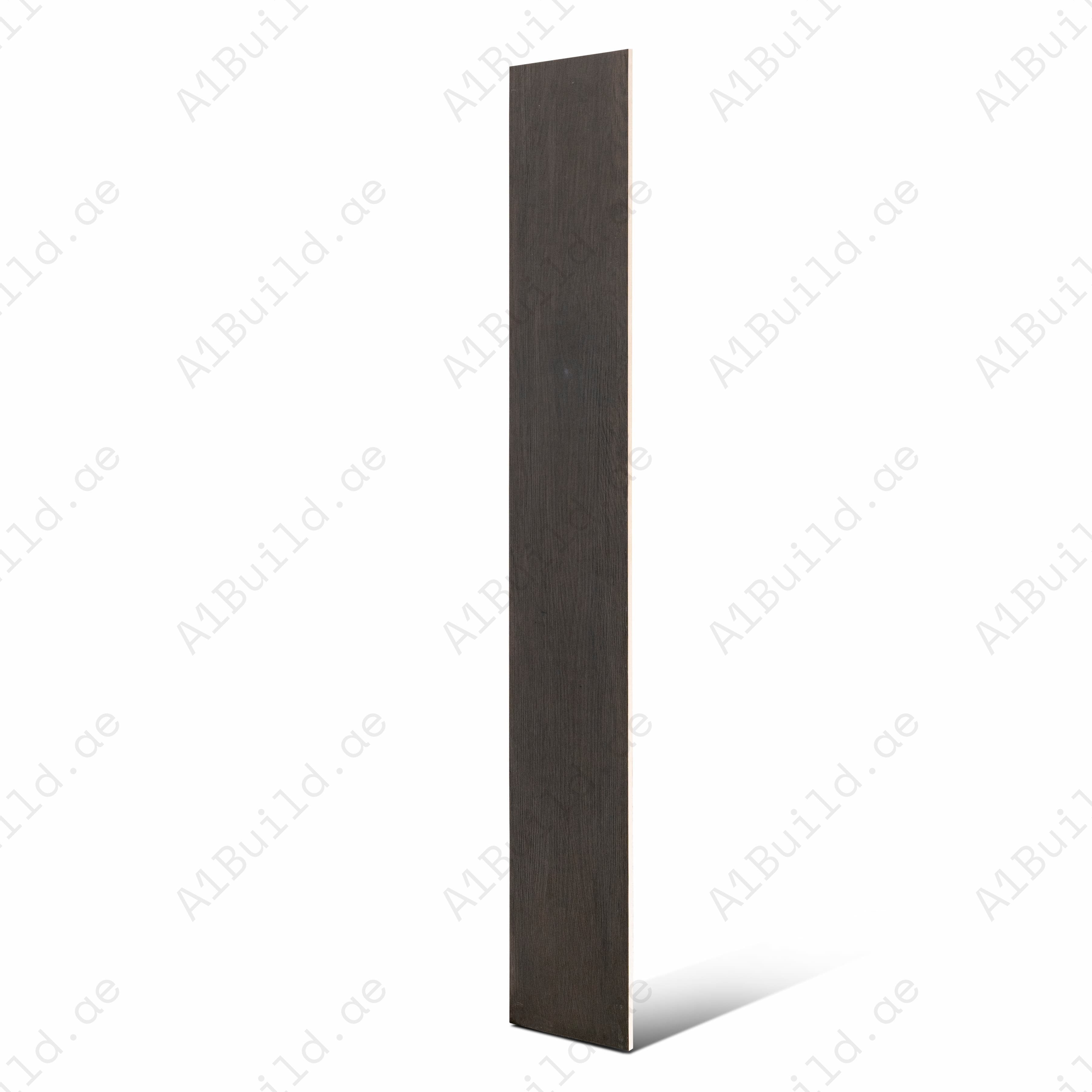Deep espresso wenge wood effect porcelain tile for elegant UAE interiors