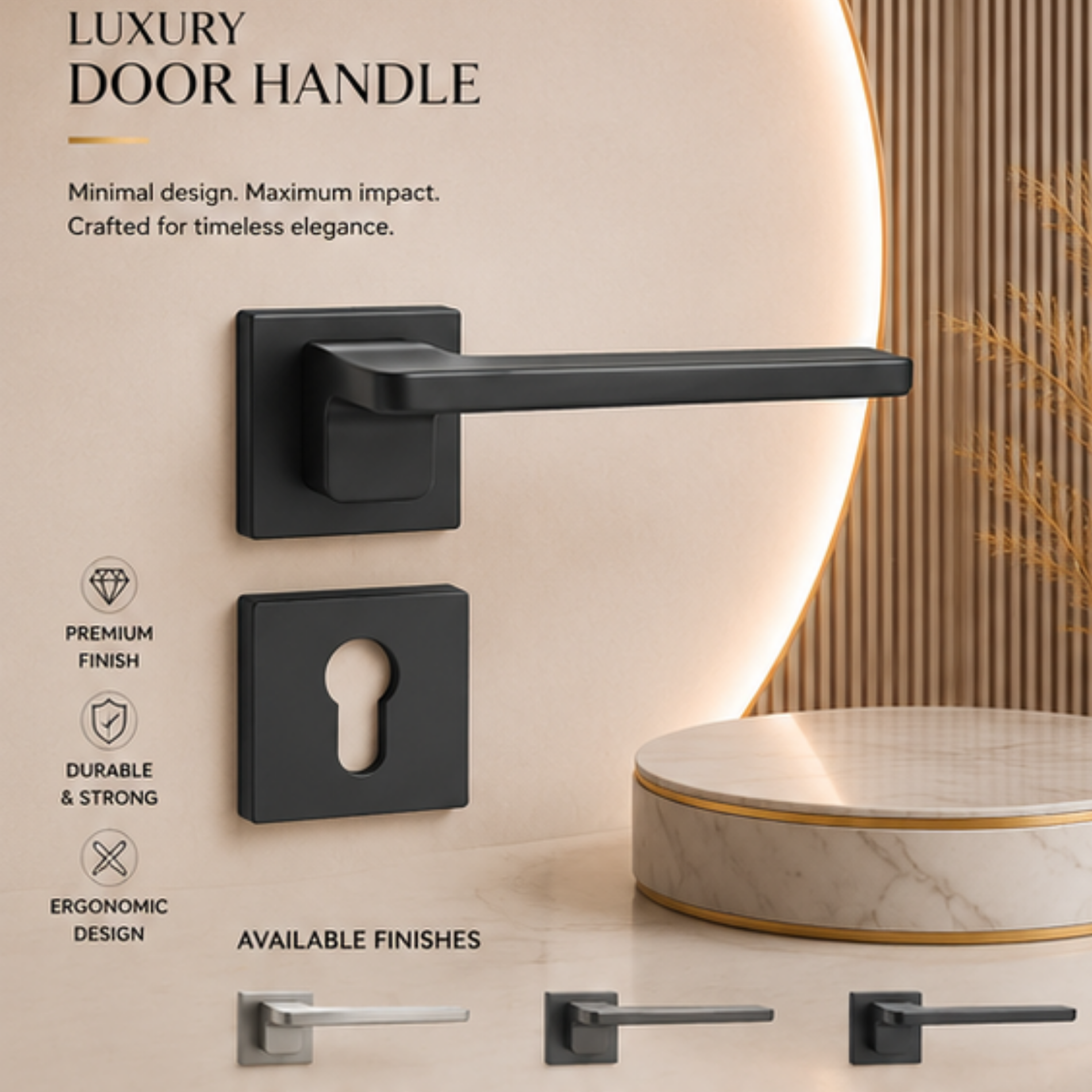 RH.9036 – Urban Crest Premium Zinc Alloy Door Handle