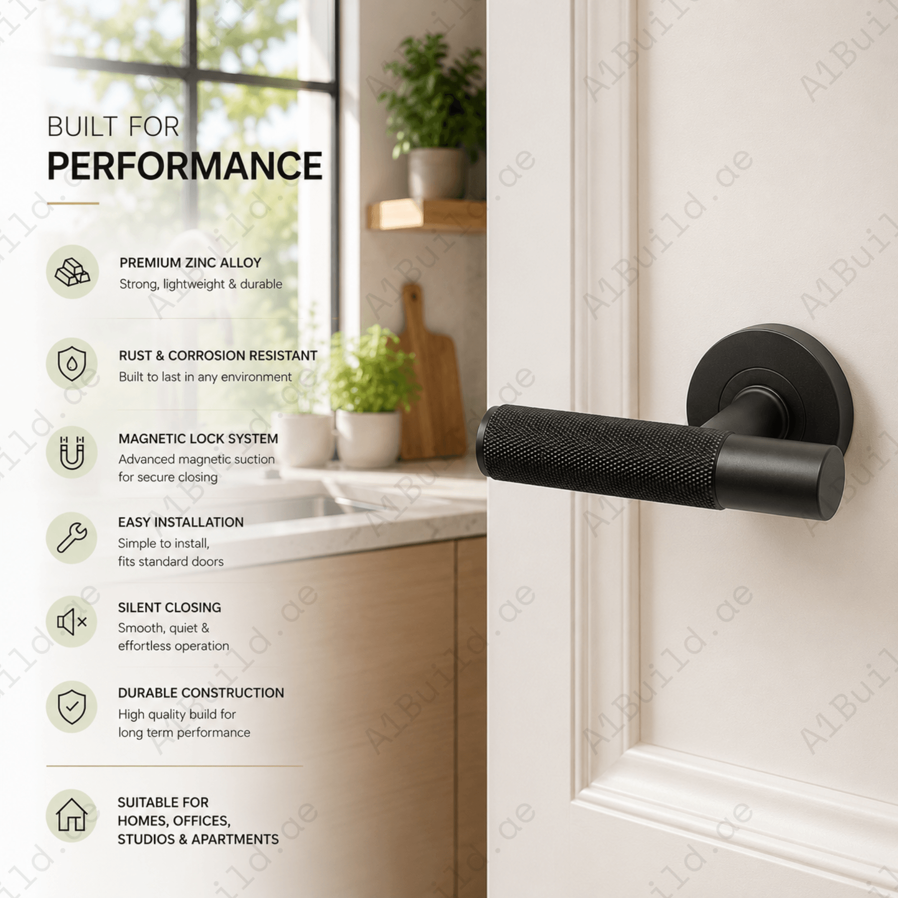 ZR220540 Cylenk Flerk Minimalist Magnetic Door Handle with PVD Coat