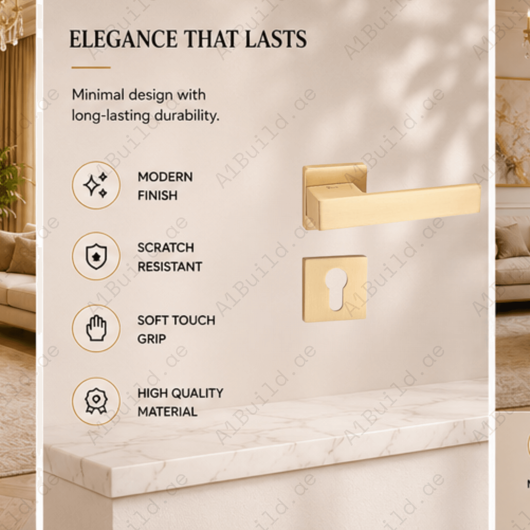 CyLenk Flerk Luxury ZINC ALLOY ZR180603 Door Handle - PVD coating technology