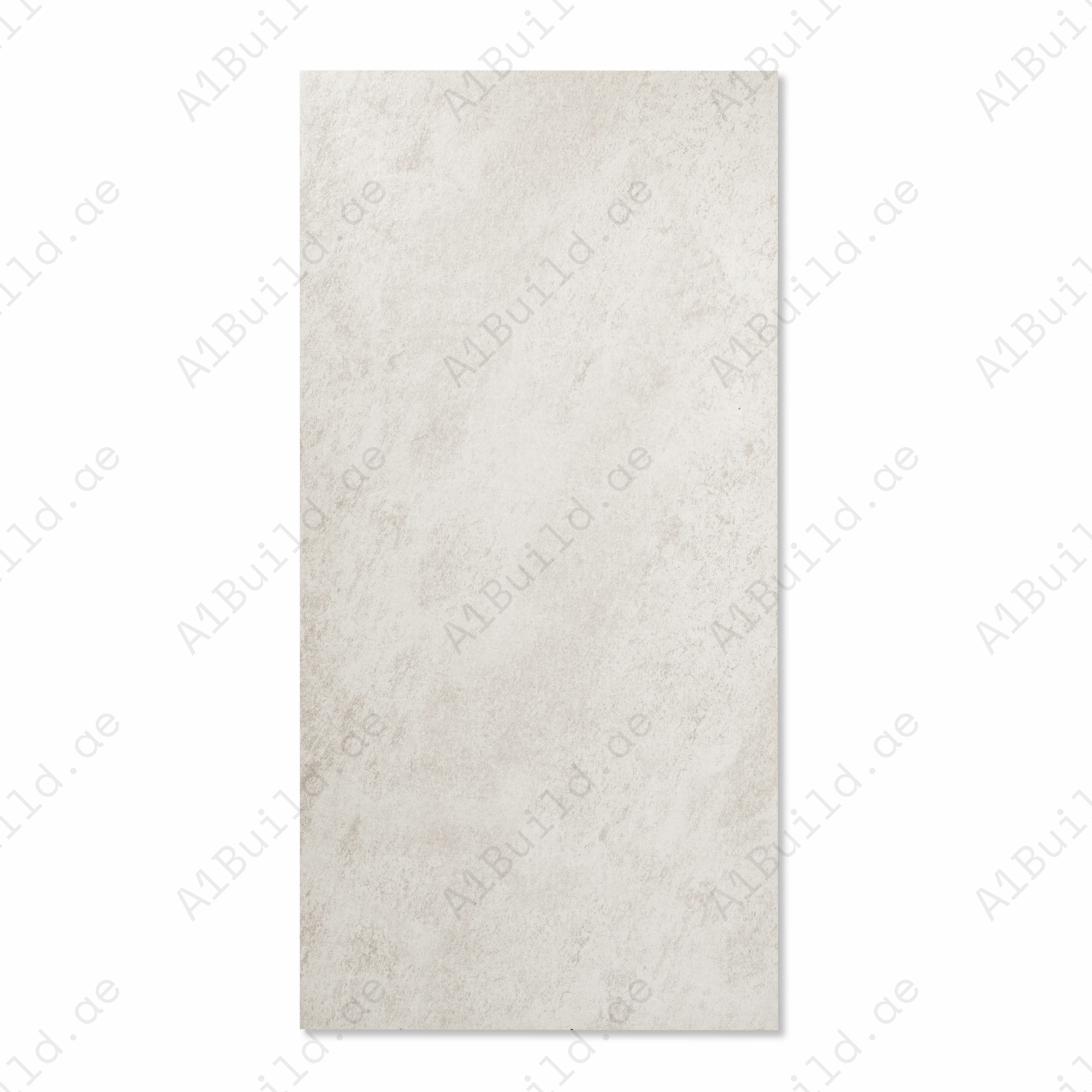 Volcanic Grey Matte Porcelain Tile 60x120cm | Soft White Stone Concrete Look | Large Format Floor & Wall Tile | Light Neutral Flooring UAE
