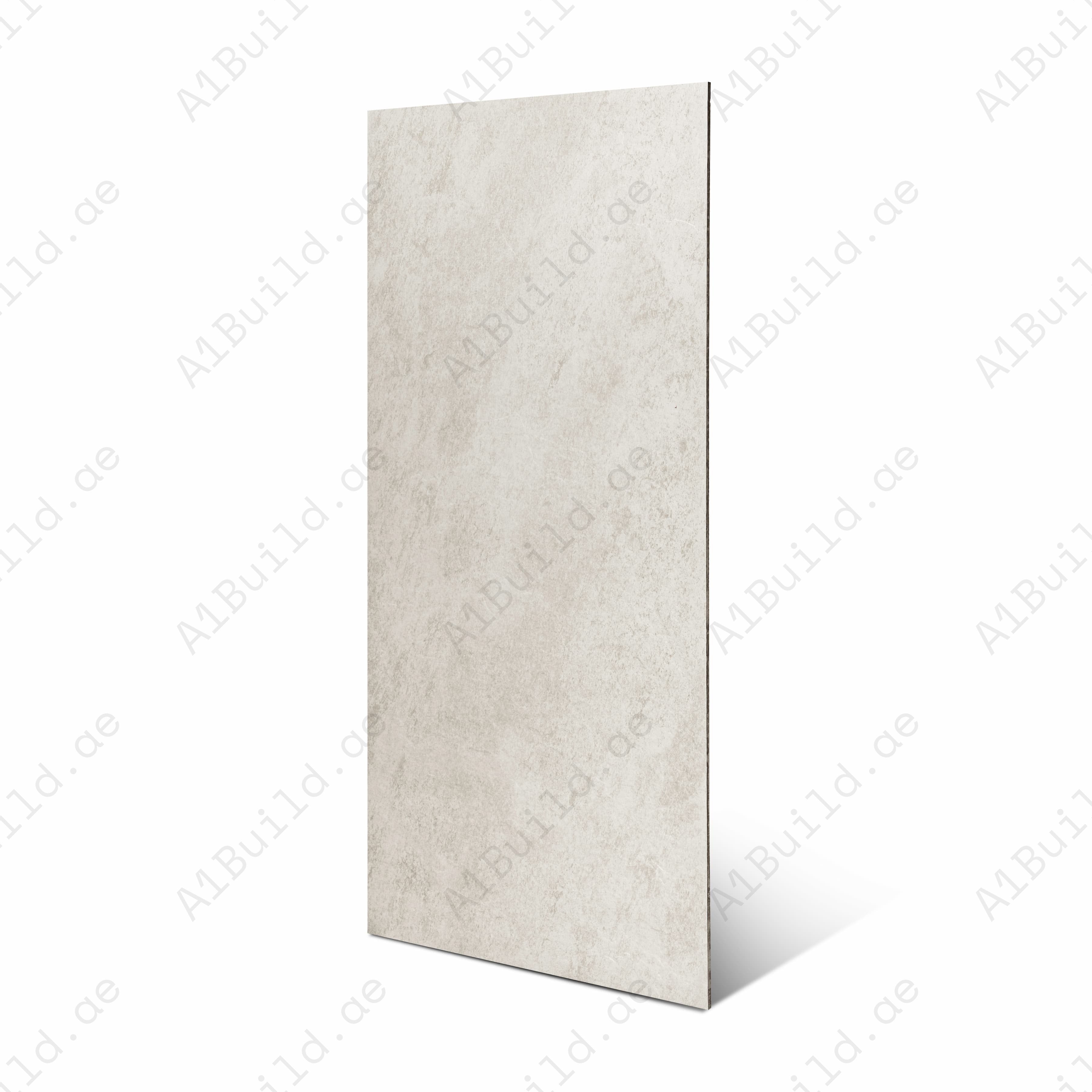 Volcanic Grey Matte Porcelain Tile 60x120cm | Soft White Stone Concrete Look | Large Format Floor & Wall Tile | Light Neutral Flooring UAE