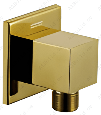 Infinity Square Shower Outlet – Premium Gold Finish, Exposed Installation, Made in Germany by Hesanit