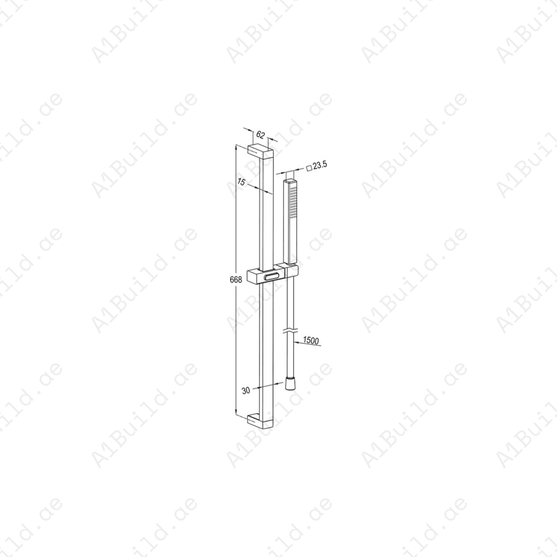 1S Shower Set DN15 L with Rain Shower Chrome