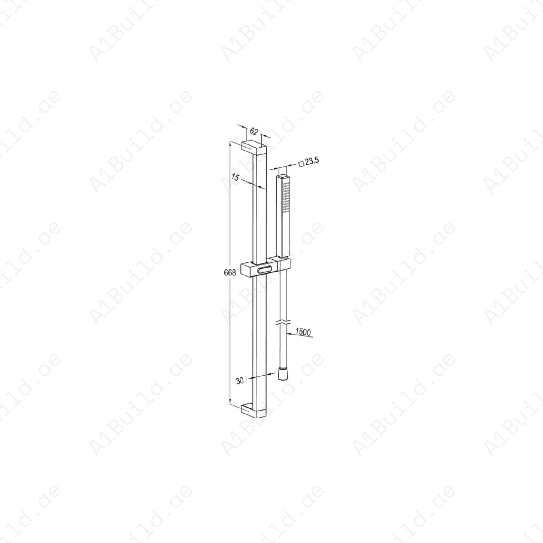 1S Shower Set DN15 L with Rain Shower Chrome