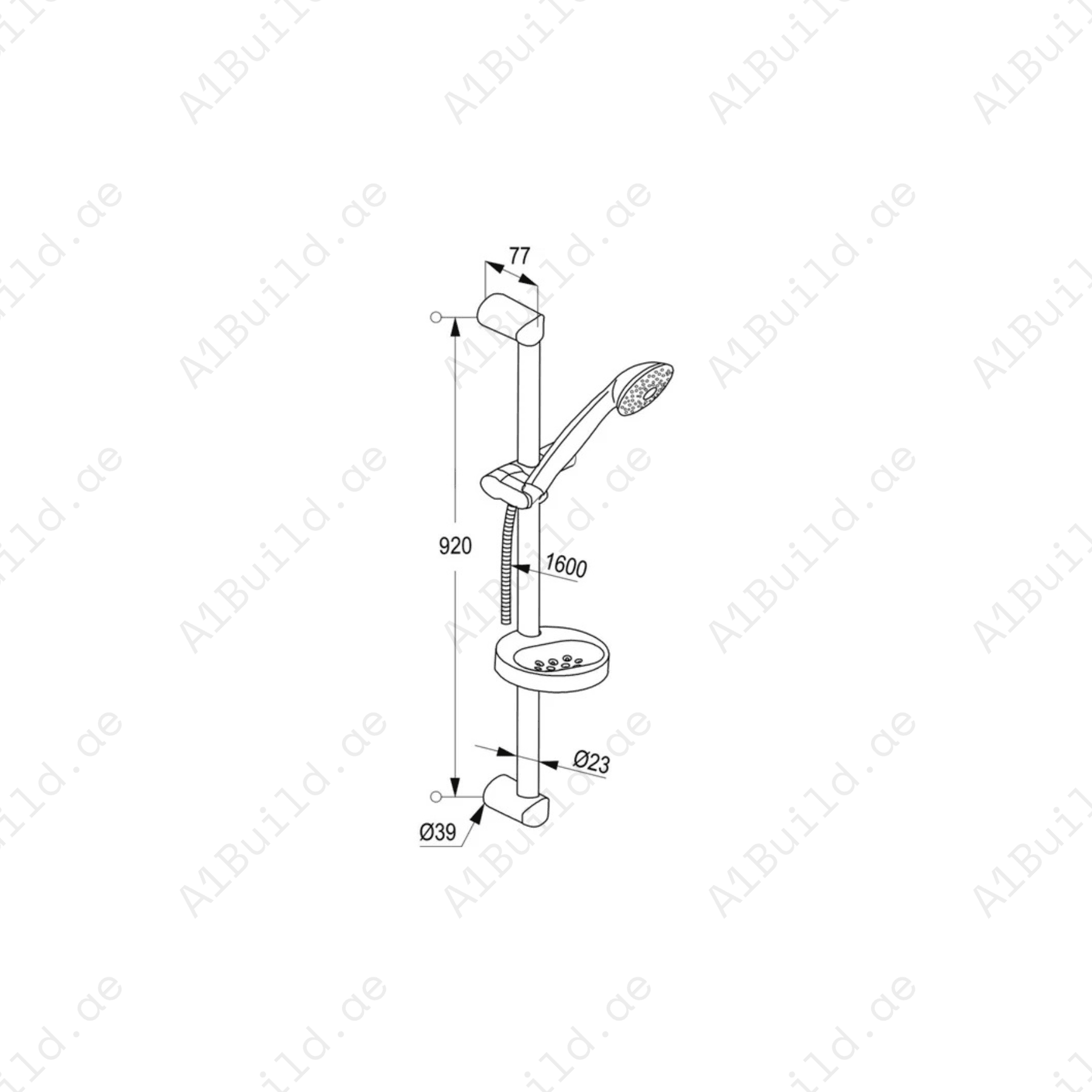 1S Shower Set L 900 mm Chrome with Quick Lime Deposit Cleaning System