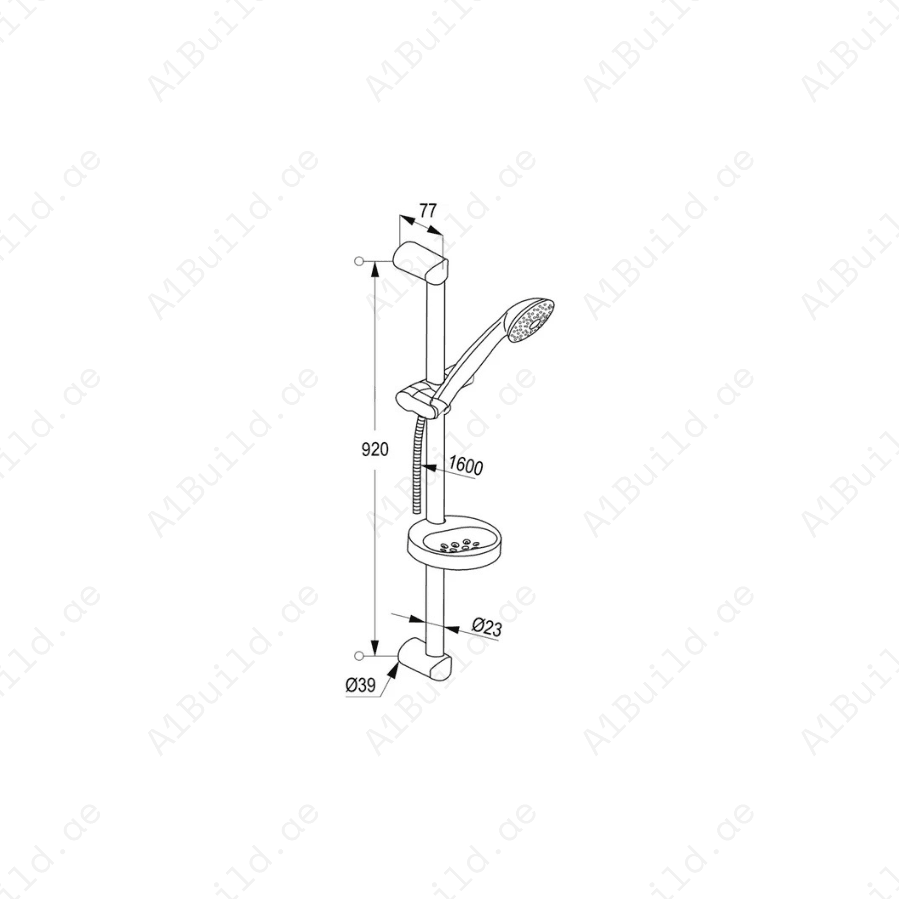 1S Shower Set L 900 mm Chrome with Quick Lime Deposit Cleaning System
