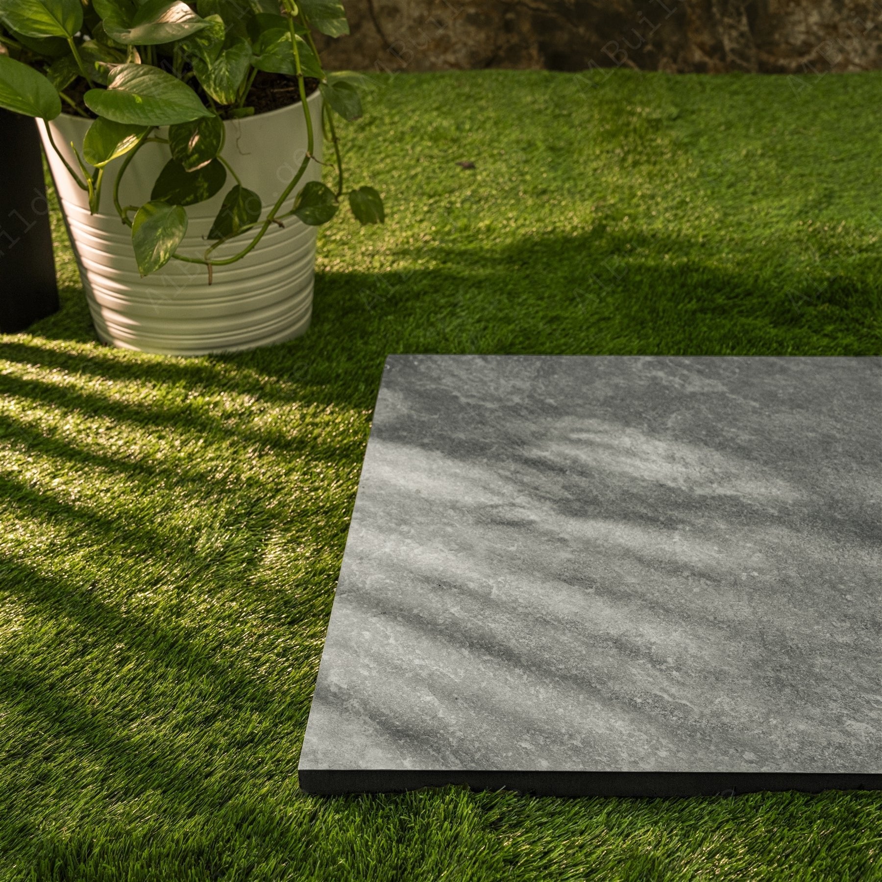 Classic Grey Stone Look Porcelain Tile 60x120cm 20mm Thickness