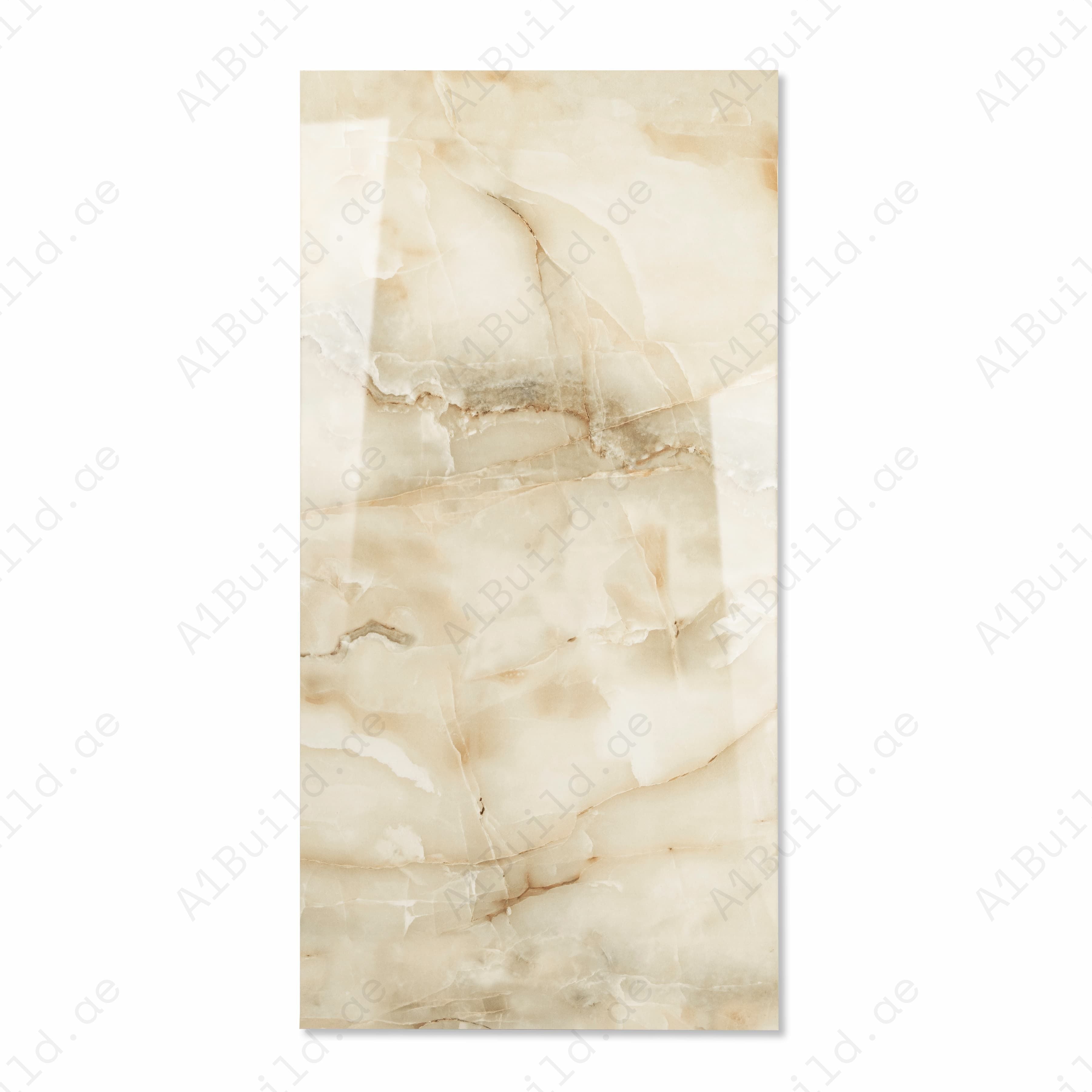 nti Onyx Glossy Porcelain Tile 60x120cm | Golden Onyx Marble Look Large Format | Ultra-Luxury Warm Tone Floor & Wall Tile UAE Dubai Abu Dhabi