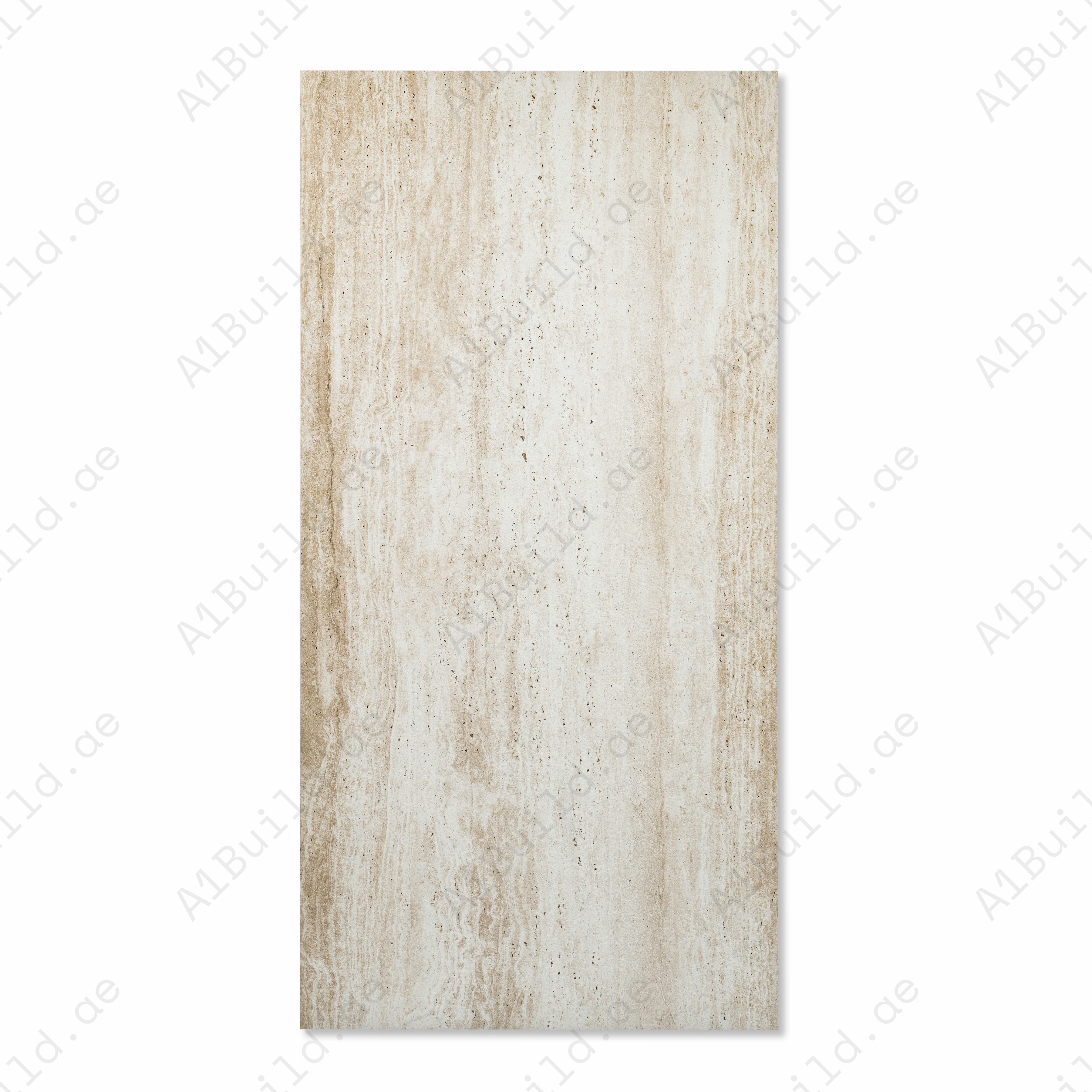 Travertine Mist matt porcelain tile 60x120cm x 2mm with elegant stone look. Durable large format tile ideal for modern floors and walls in residential spaces.