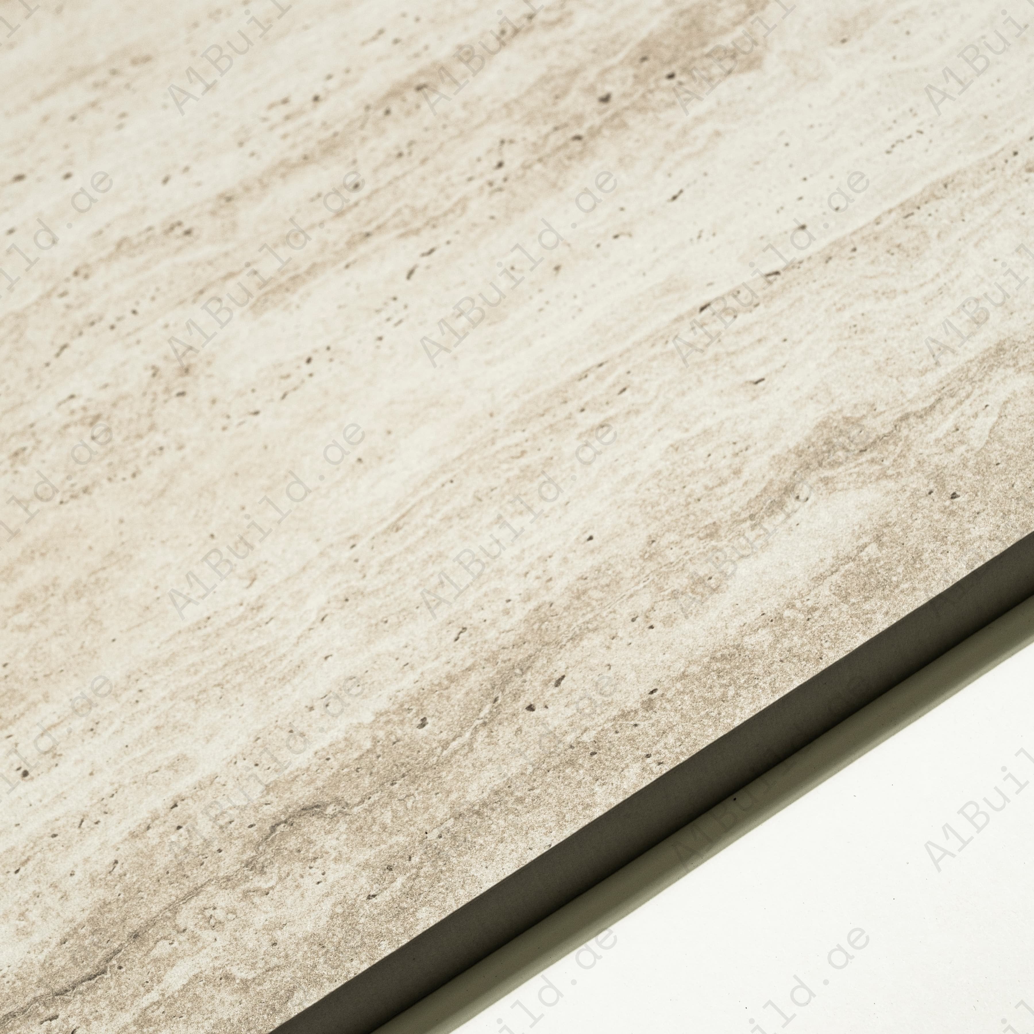 Travertine Mist matt porcelain tile 60x120cm x 2mm with elegant stone look. Durable large format tile ideal for modern floors and walls in residential spaces.