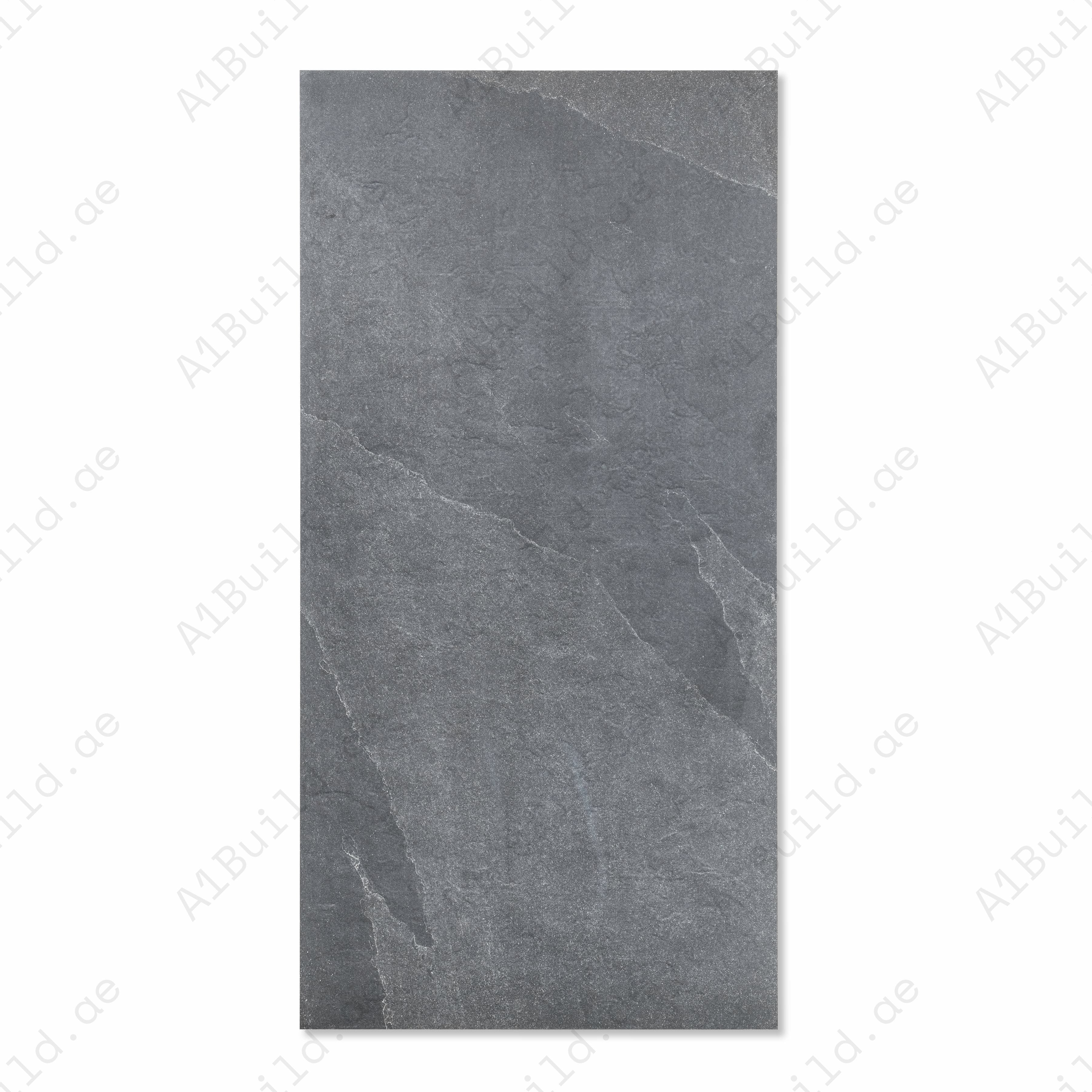 New Brazilian Black matte porcelain tile installed as outdoor garden paving