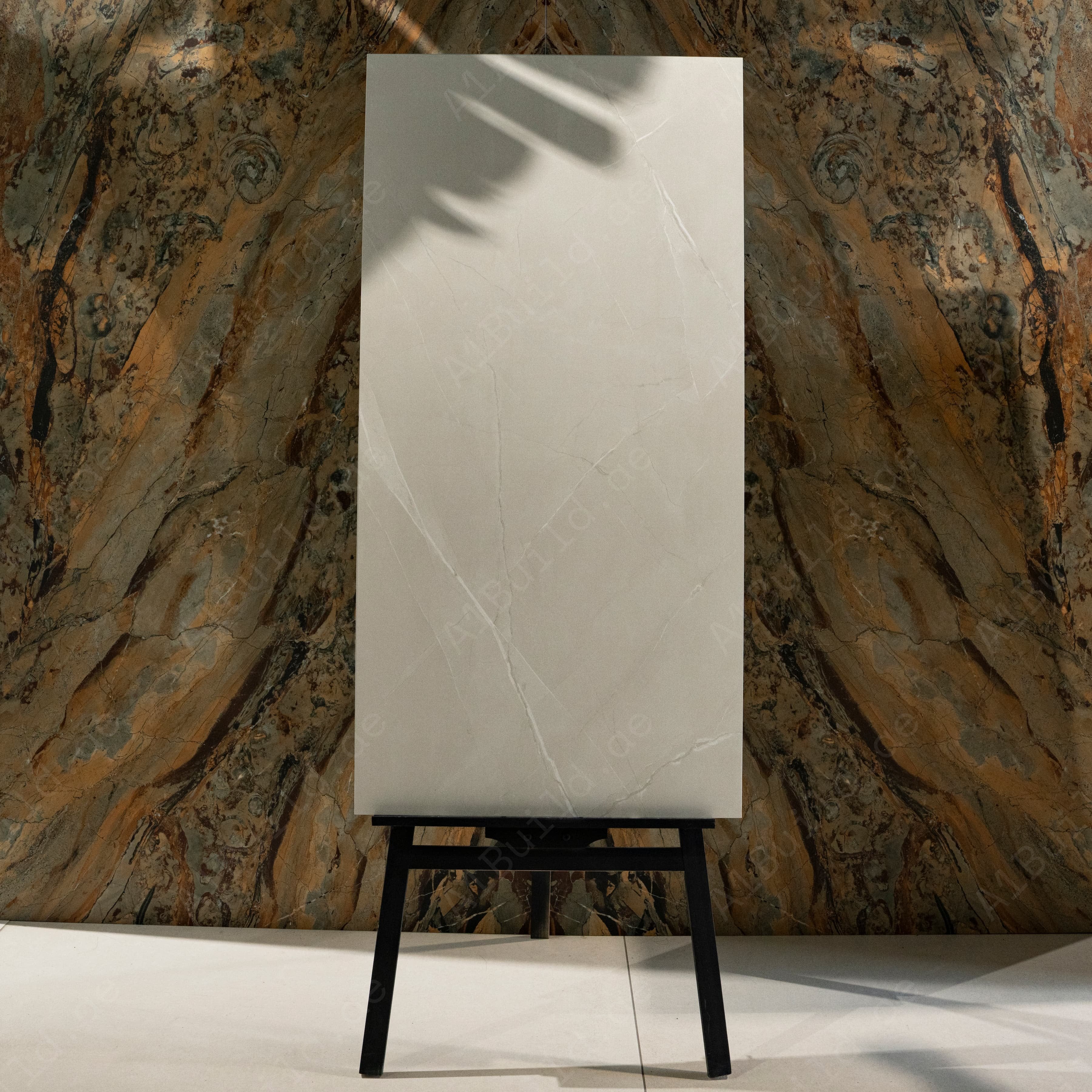 Liza Gris Ivory White Matte Porcelain Tile 60x120cm | Ghost Vein Marble Look Large Format Floor & Wall Tile | Barely-There Veining Luxury Flooring UAE