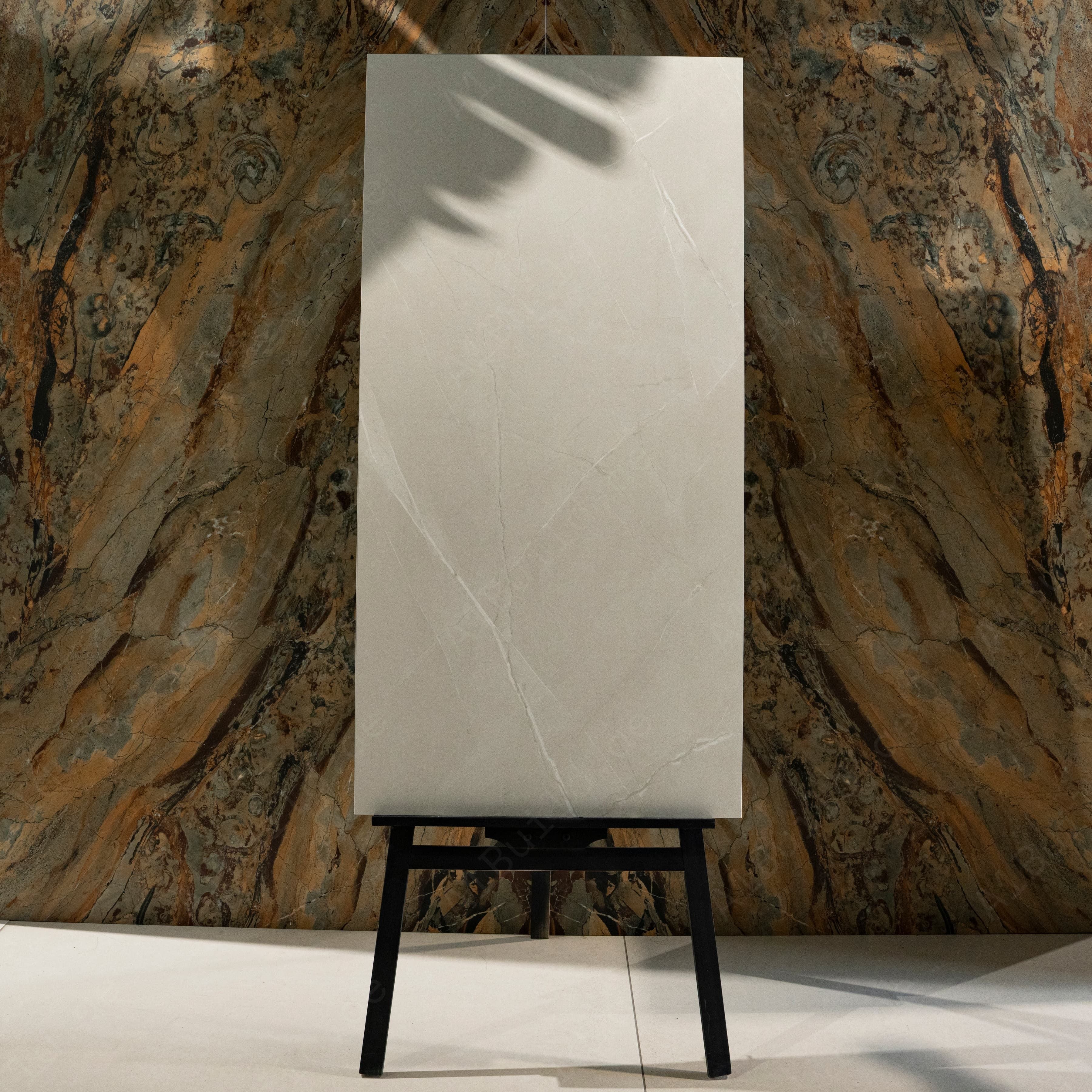 Liza Gris Ivory White Matte Porcelain Tile 60x120cm | Ghost Vein Marble Look Large Format Floor & Wall Tile | Barely-There Veining Luxury Flooring UAE
