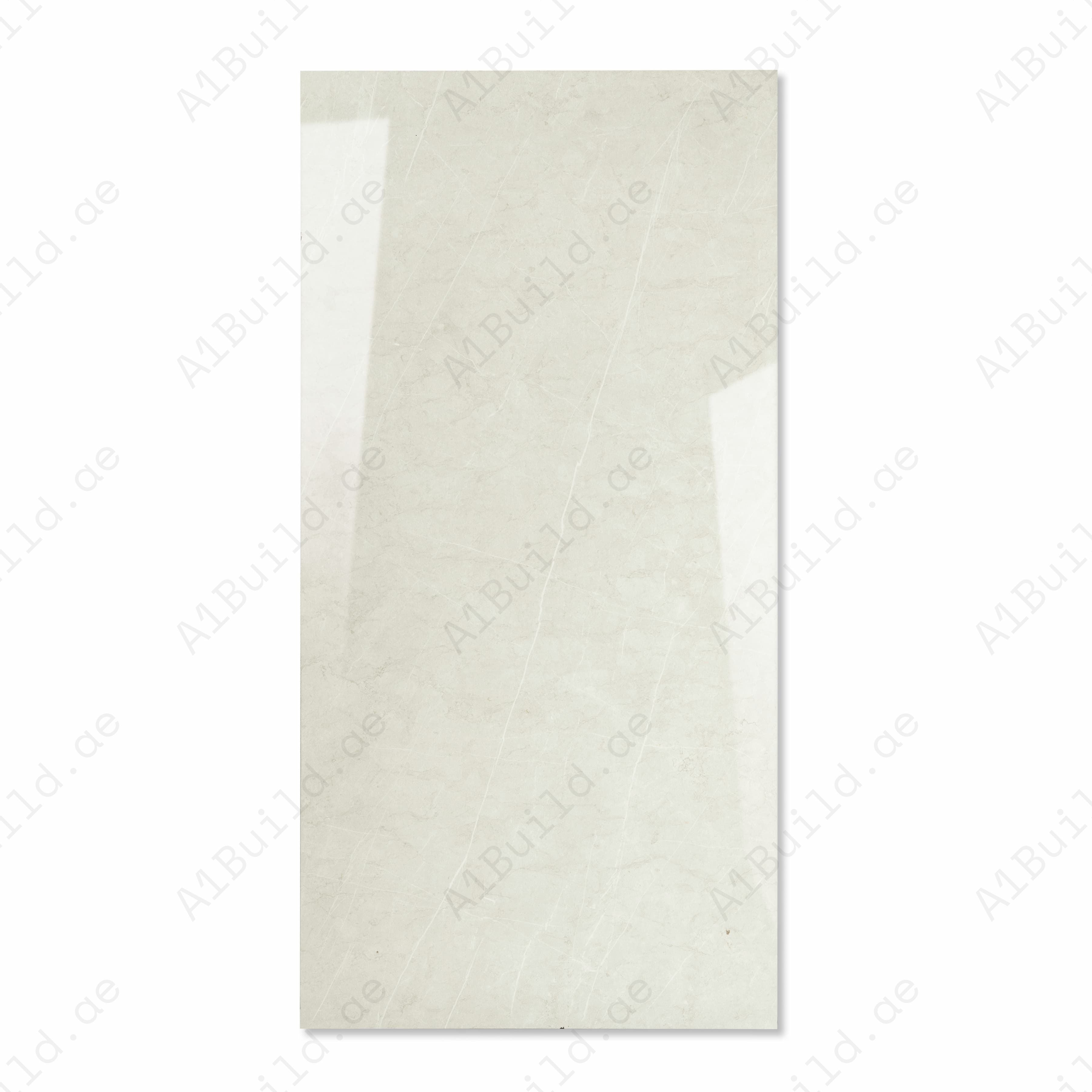 Sierra Loft Cream Glossy Porcelain Tile 60x120cm | Marble Look Large Format Floor & Wall Tile | Luxury Light Tone Interiors UAE Dubai Abu Dhabi