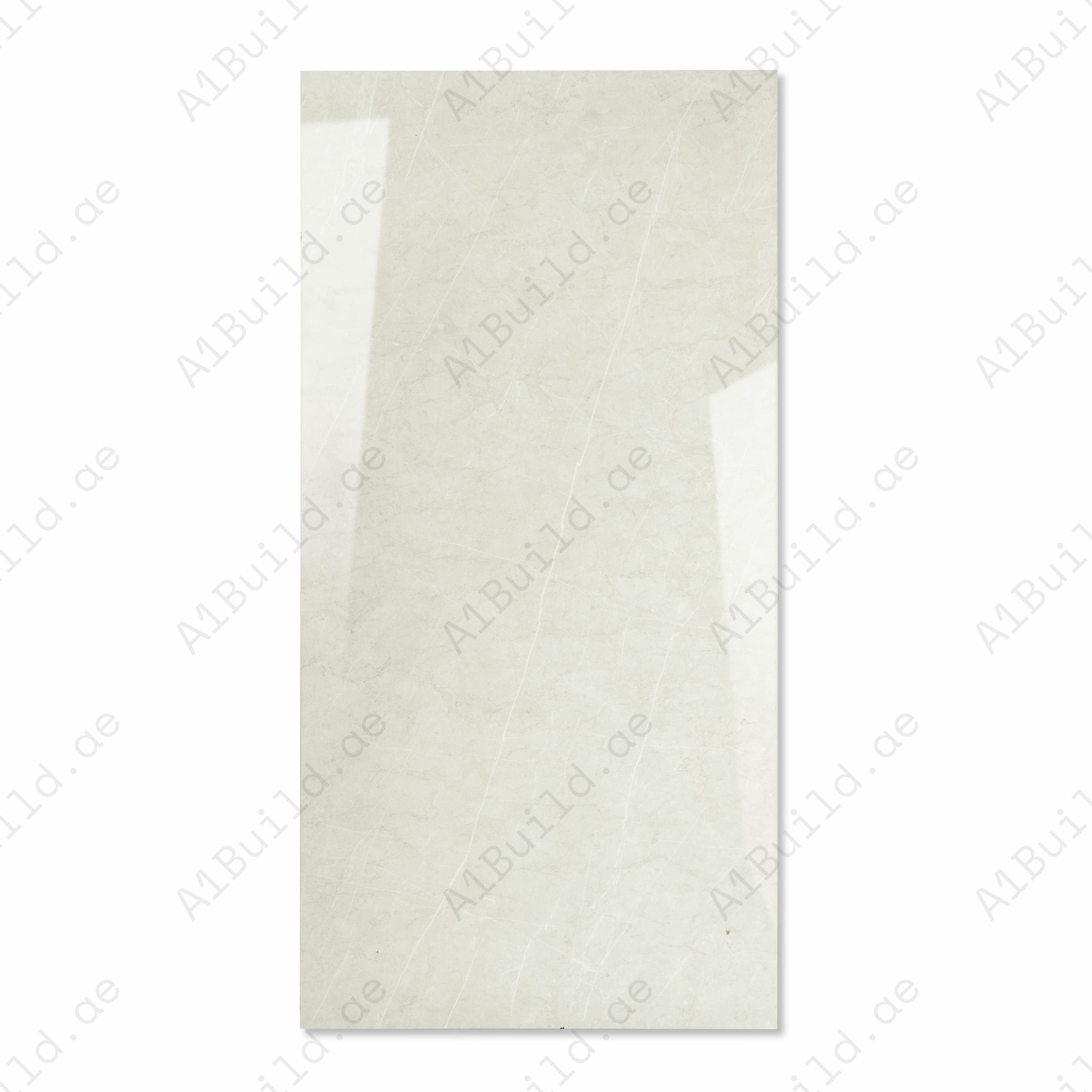 Sierra Loft Cream Glossy Porcelain Tile 60x120cm | Marble Look Large Format Floor & Wall Tile | Luxury Light Tone Interiors UAE Dubai Abu Dhabi