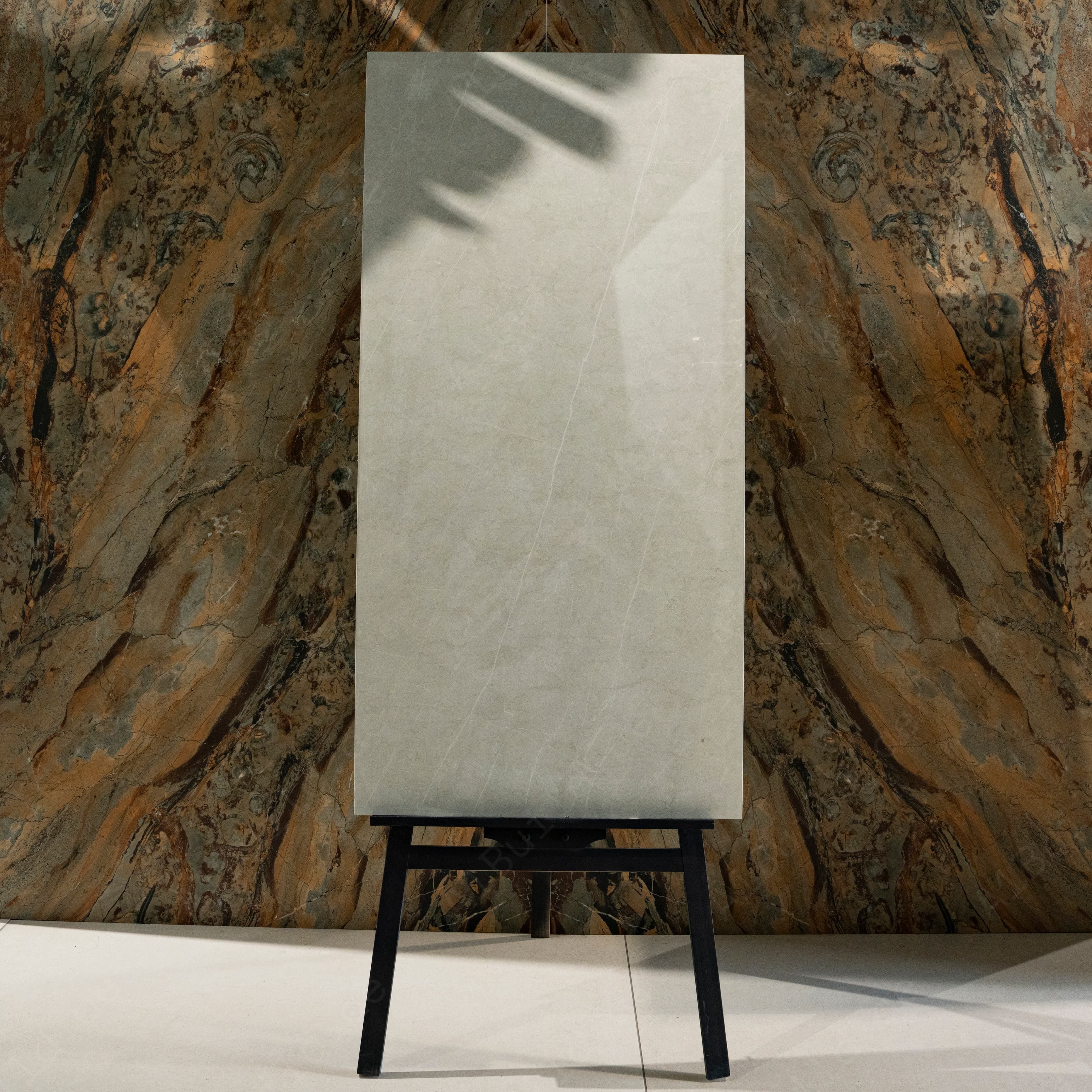 Sierra Loft Cream Glossy Porcelain Tile 60x120cm | Marble Look Large Format Floor & Wall Tile | Luxury Light Tone Interiors UAE Dubai Abu Dhabi