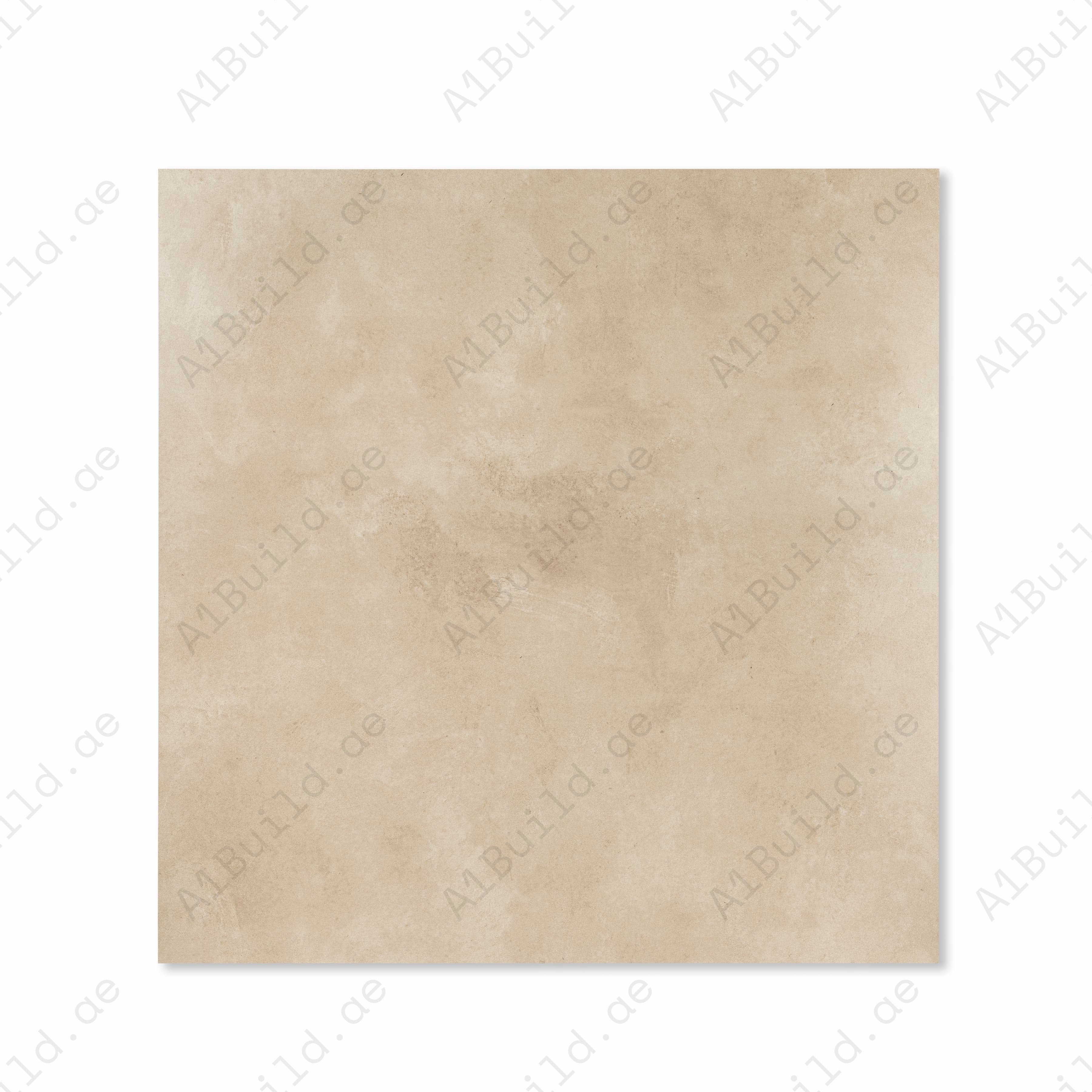 Top view of Azure Crema Lite sand-coloured limestone effect porcelain floor tile 120x120cm matte finish