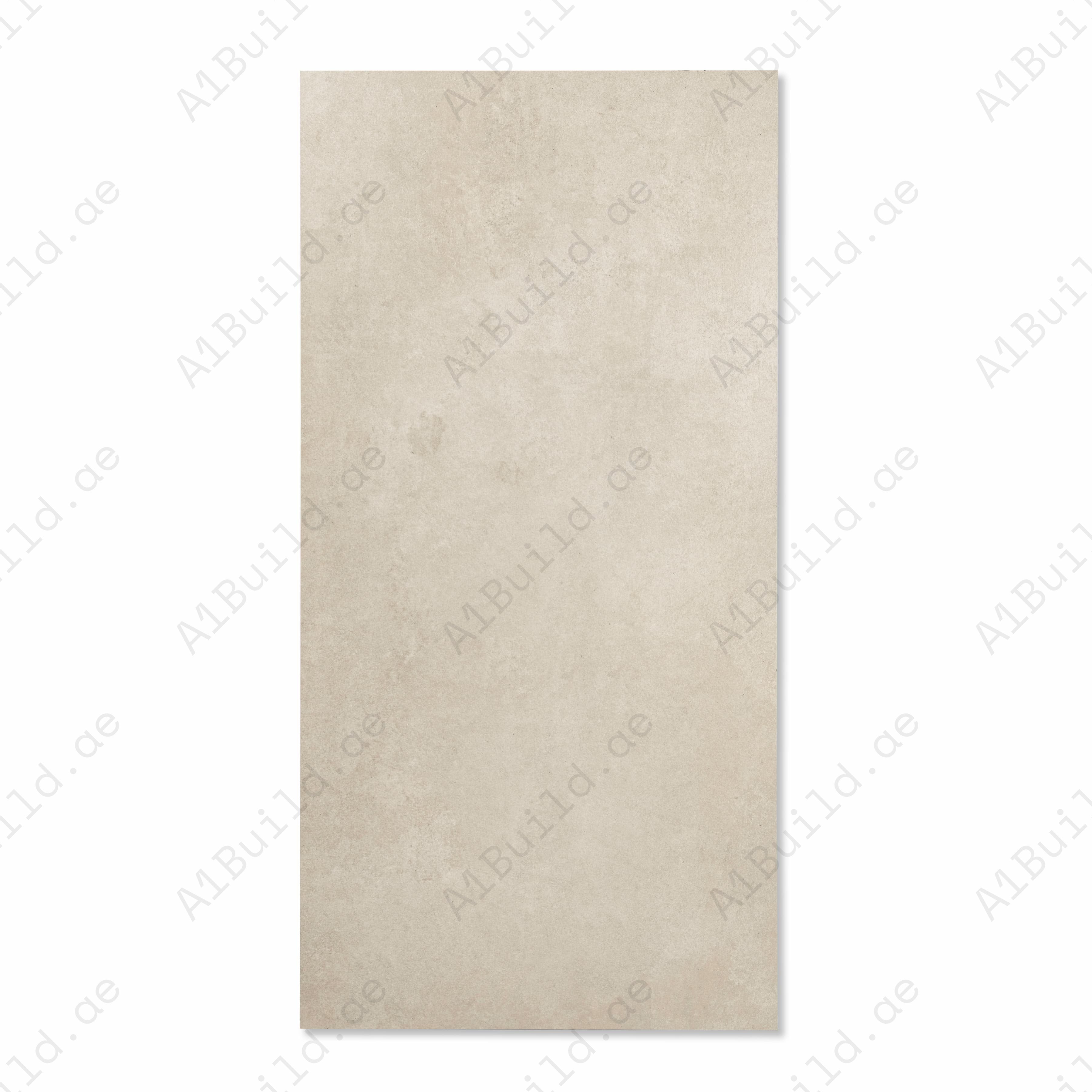 NI Ivory Matte Porcelain Tile 60x120cm | Concrete Look Large Format Floor & Wall Tile | Minimal Neutral Tone Flooring UAE Dubai Abu Dhabi