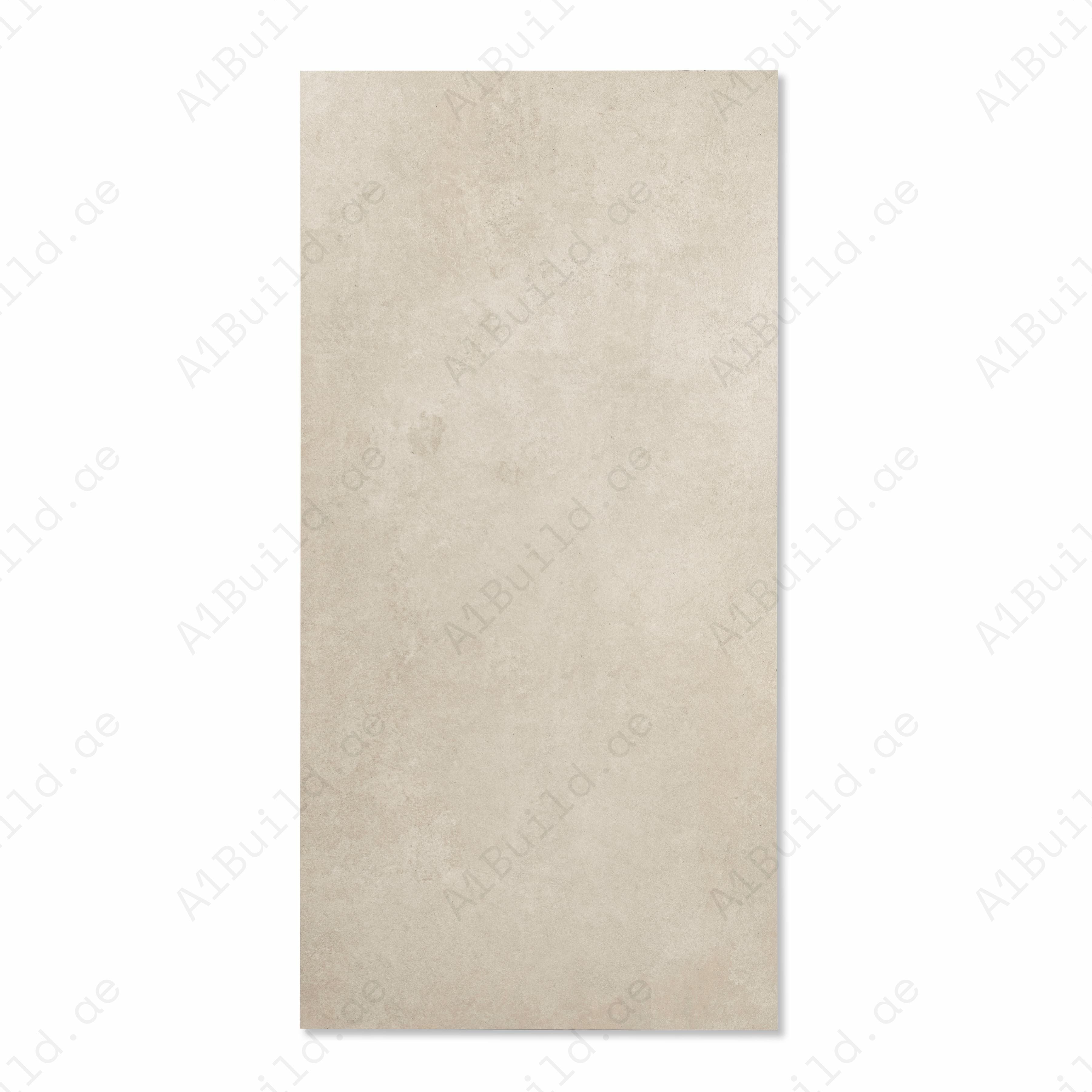 NI Ivory Matte Porcelain Tile 60x120cm | Concrete Look Large Format Floor & Wall Tile | Minimal Neutral Tone Flooring UAE Dubai Abu Dhabi