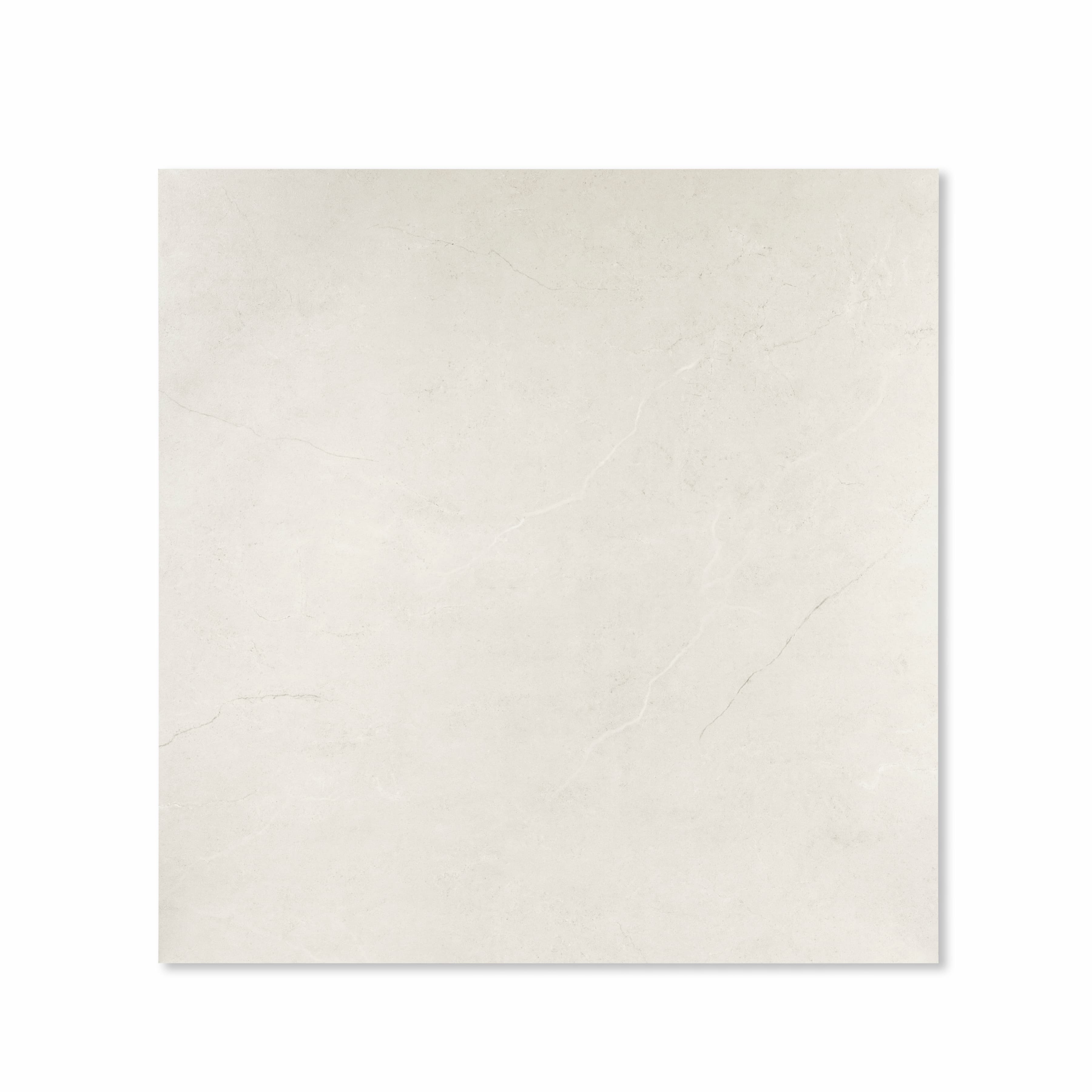 Top view of Oslo Pearl New pearl white porcelain floor tile 120x120cm with delicate grey marble veining matte finish