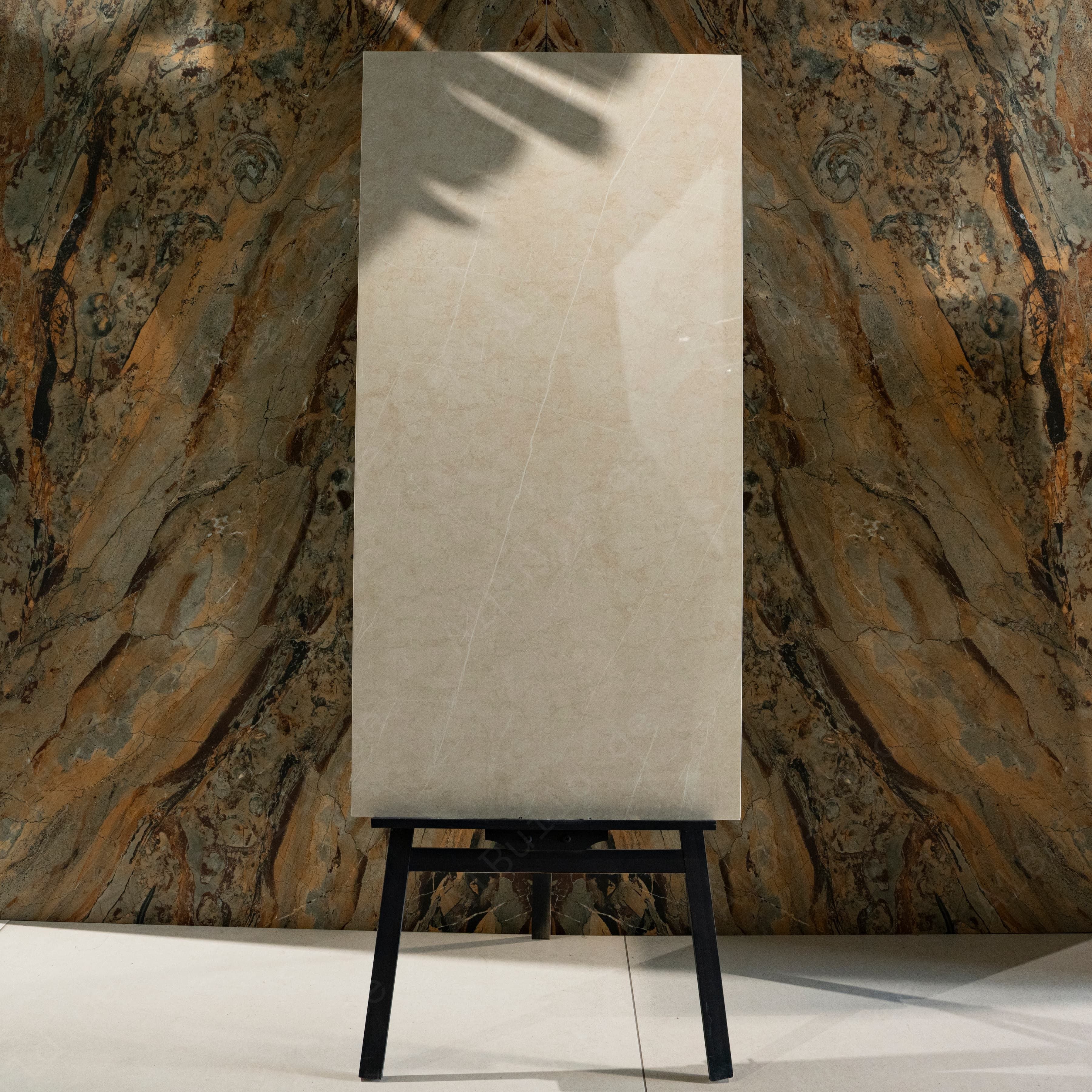 Sierra Beige Glossy Porcelain Tile 60x120cm | Warm Cream Marble Look Large Format | Luxury Floor & Wall Tile UAE