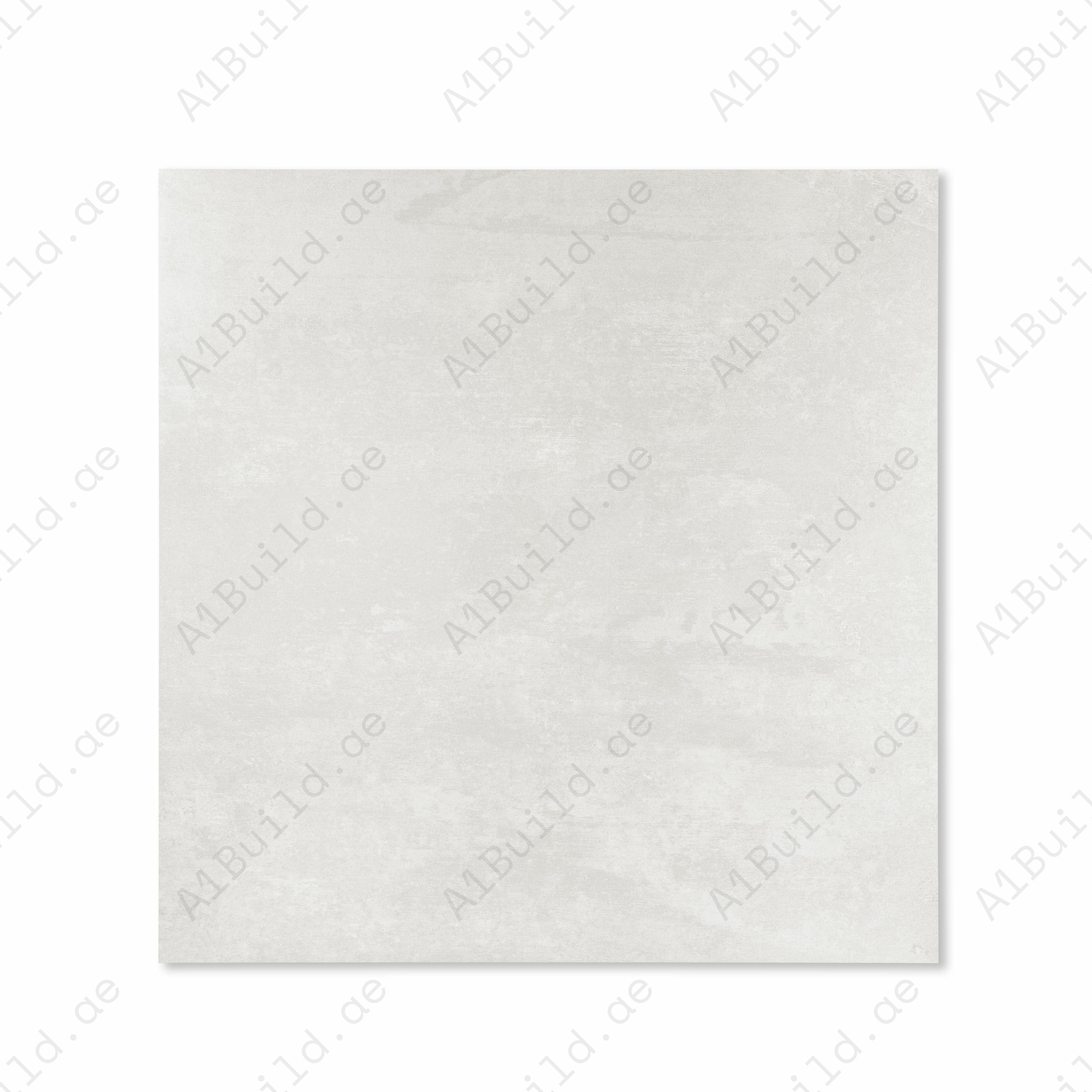 Top view of Granite White contemporary porcelain floor tile 120x120cm with soft horizontal washed movement and matte finish