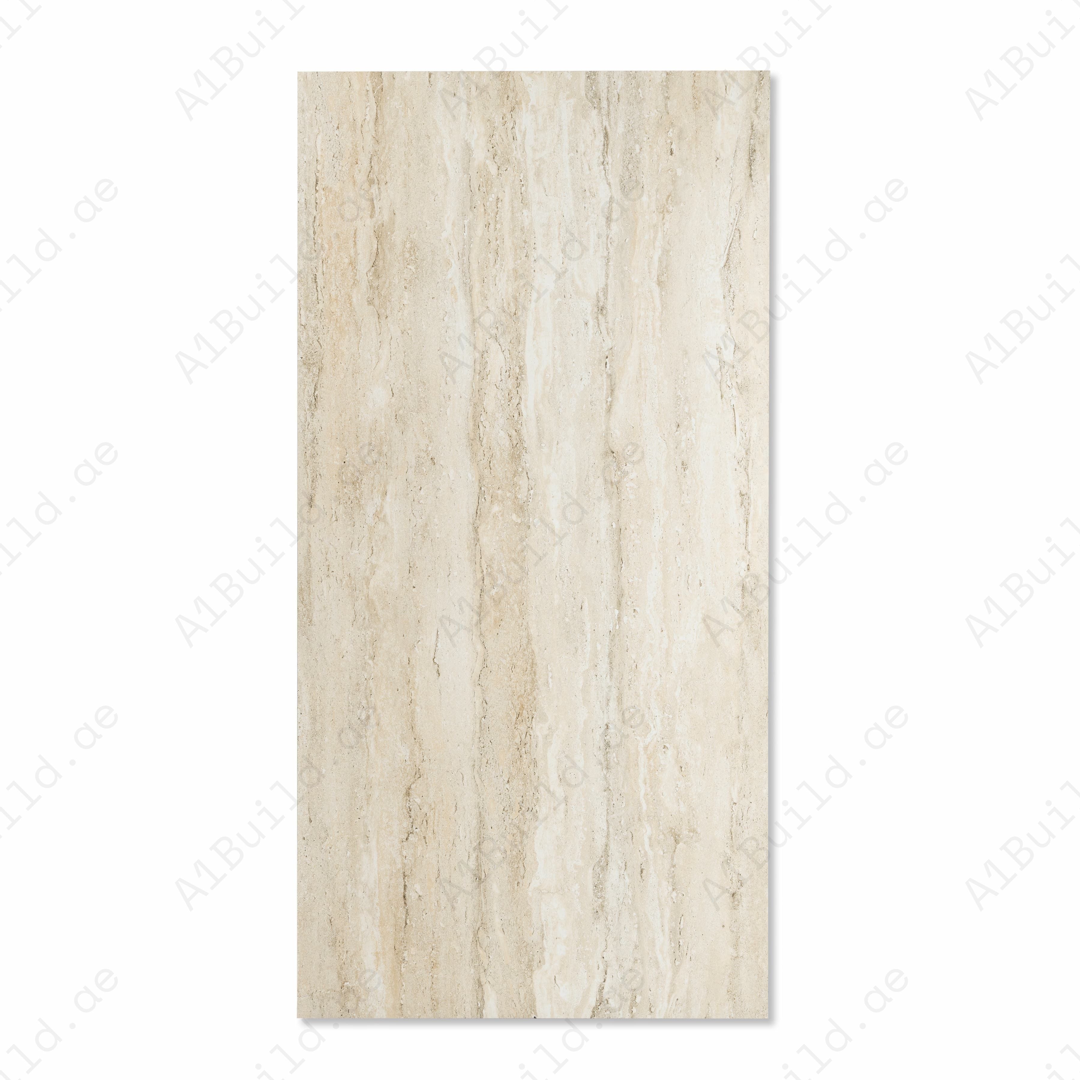 Cream Marble Look Porcelain Tile 60x120cm – Luxury Matte Floor & Wall Tiles UAE