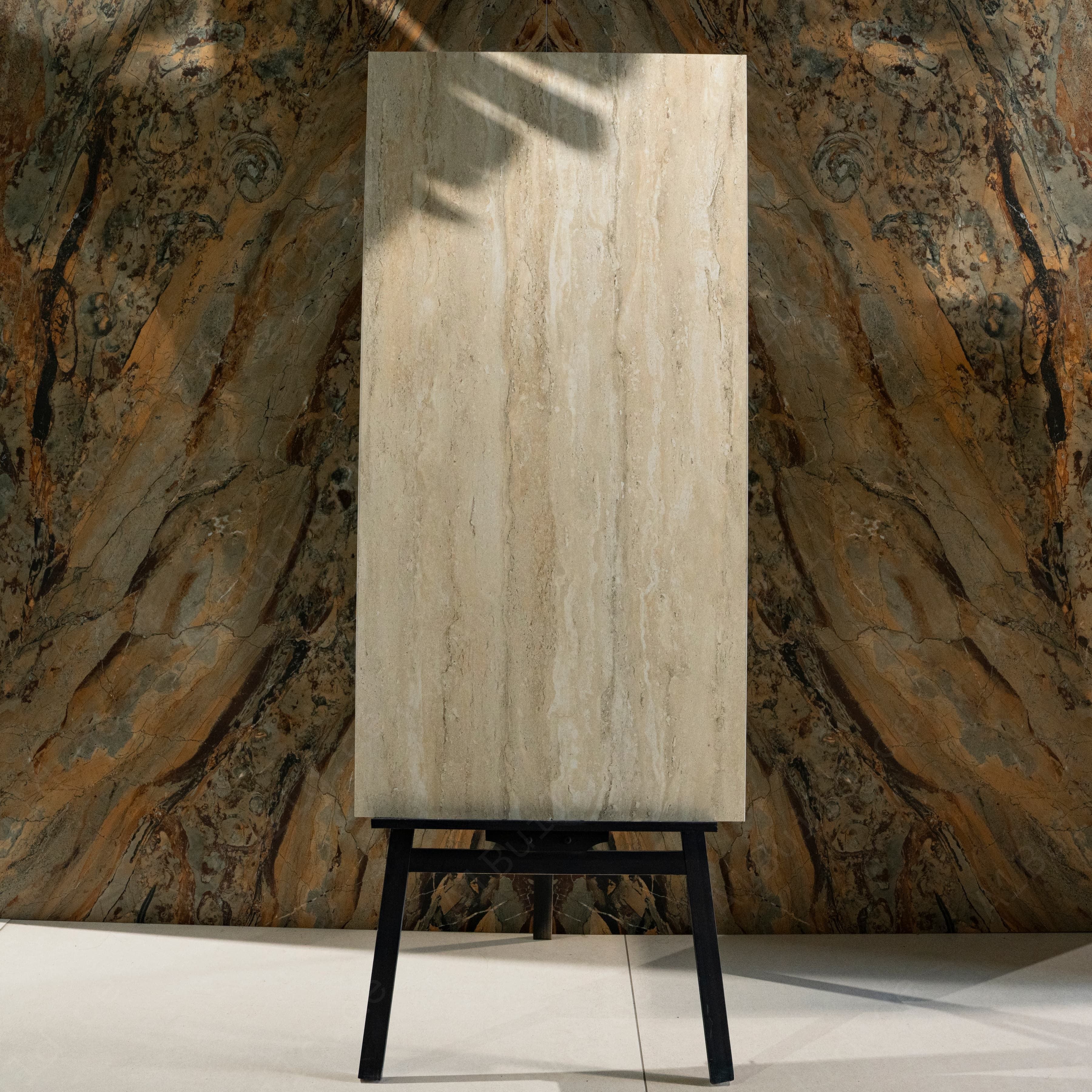 Cream Marble Look Porcelain Tile 60x120cm – Luxury Matte Floor & Wall Tiles UAE