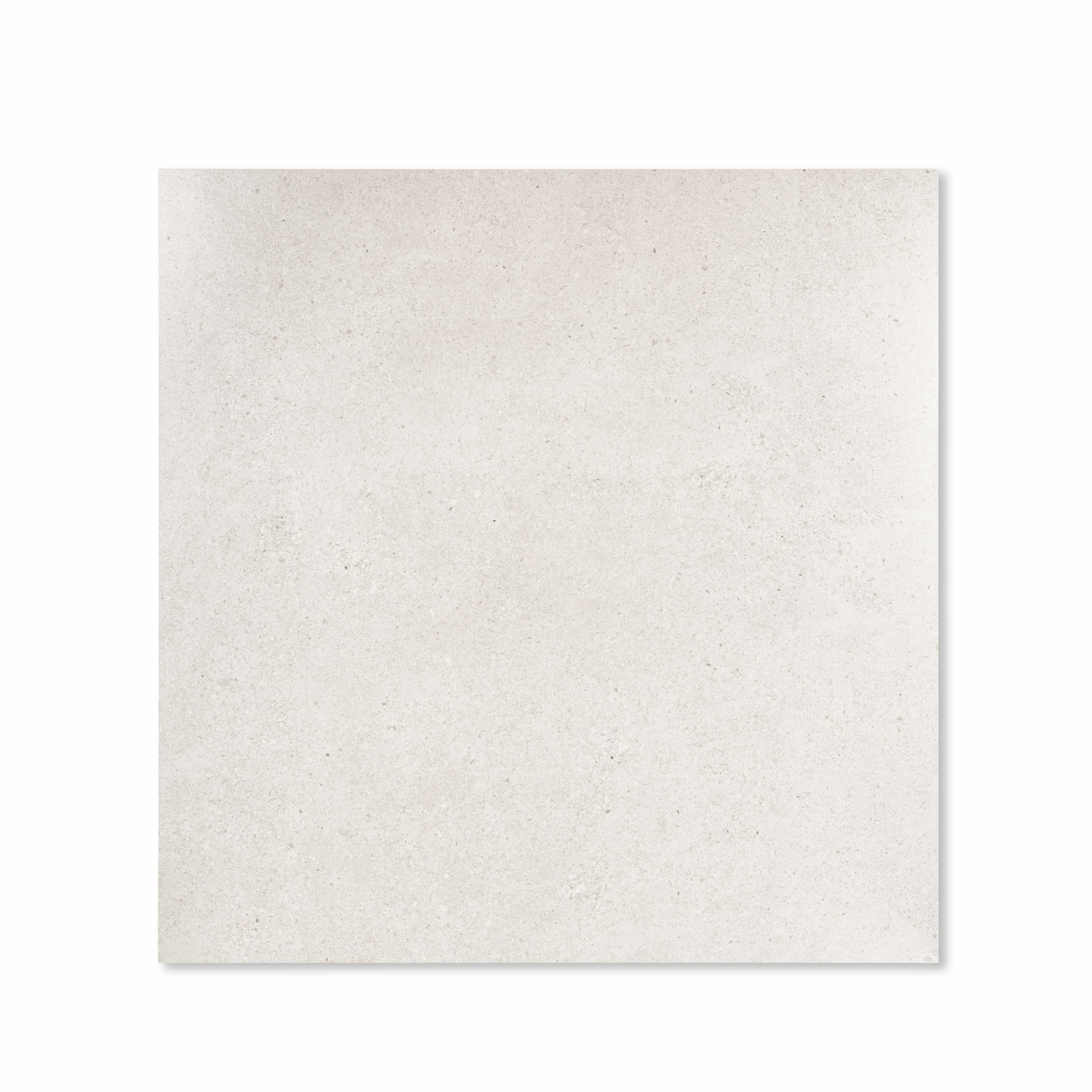 Top view of Ferro White cream porcelain floor tile 120x120cm with stone-aggregate speckled finish