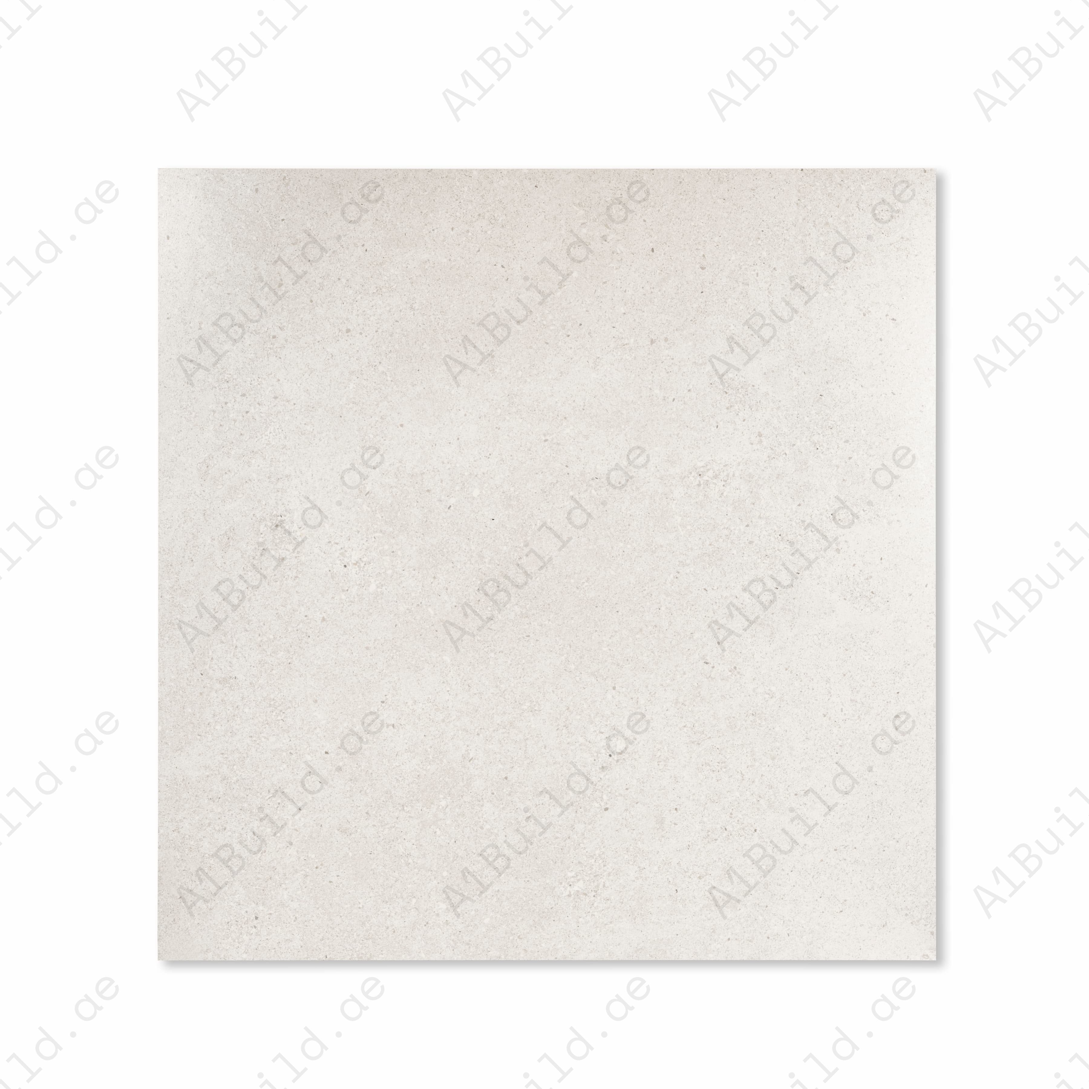 Top view of Ferro White cream porcelain floor tile 120x120cm with stone-aggregate speckled finish
