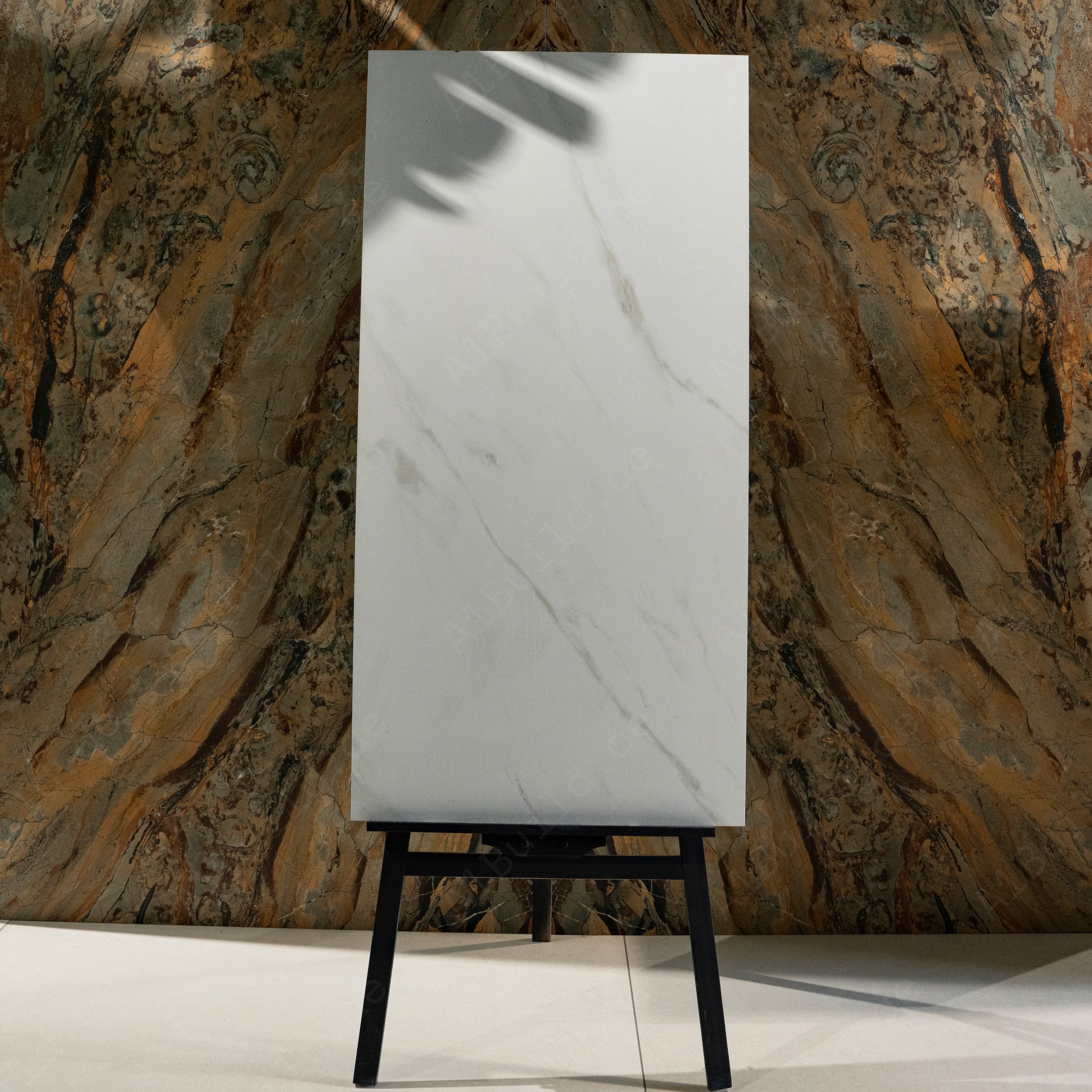 Coring Statuario White Matte Porcelain Tile 60x120cm | Fine Grey Veined Statuario Marble Look Large Format Floor & Wall Tile UAE