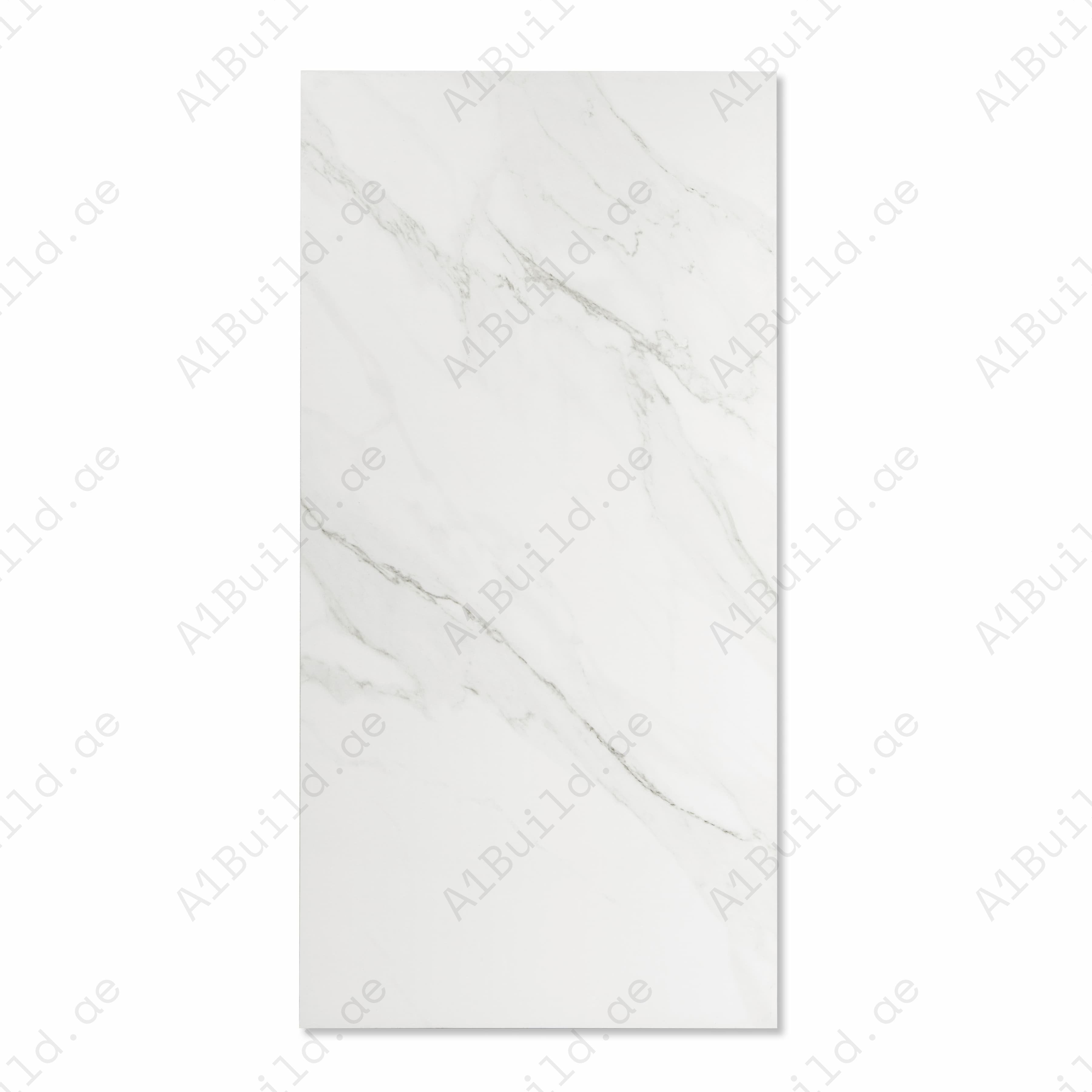 Statuario Valencia White Matte Porcelain Tile 60x120cm | Bold Grey Veined Statuario Marble Look Large Format Floor & Wall Tile UAE