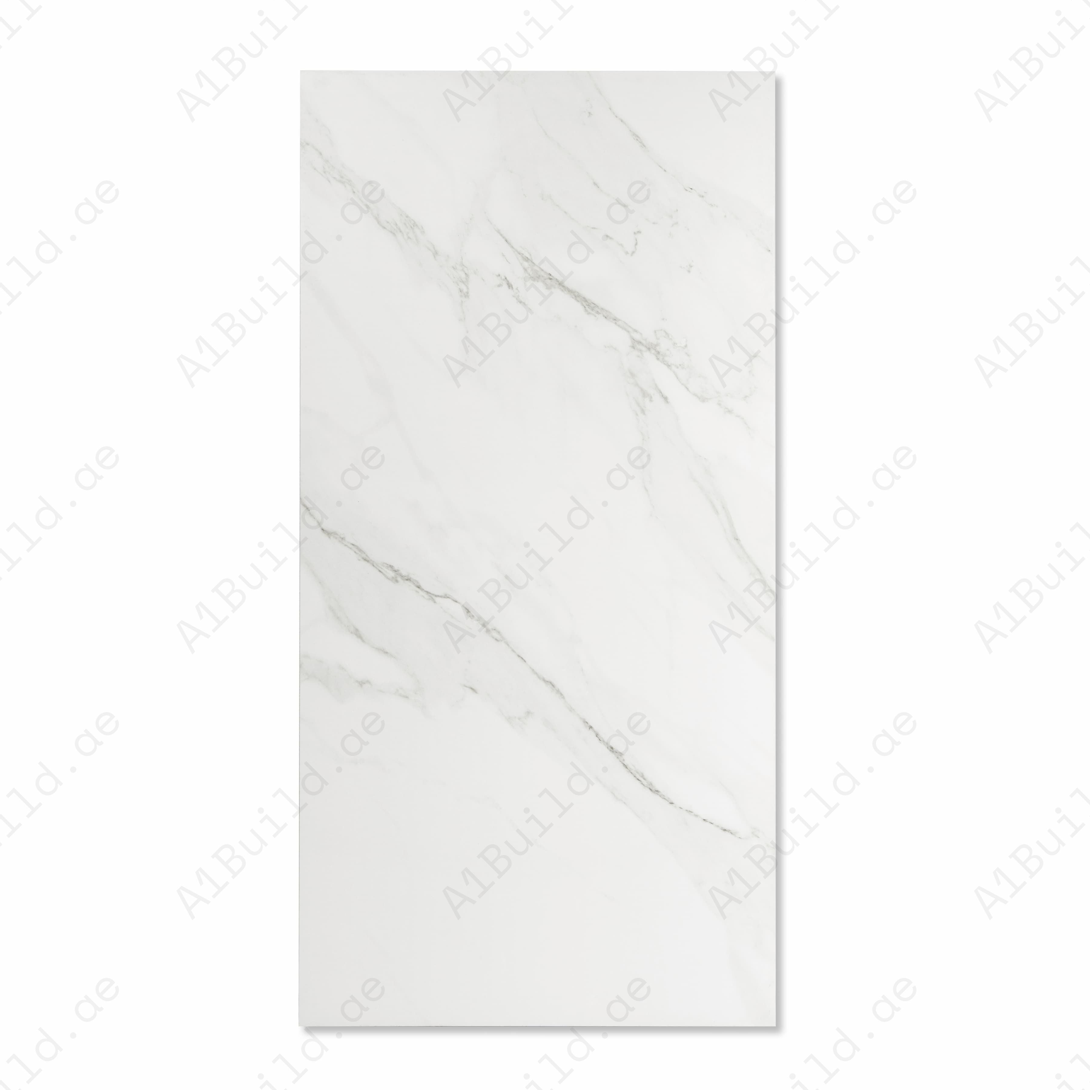 Statuario Valencia White Matte Porcelain Tile 60x120cm | Bold Grey Veined Statuario Marble Look Large Format Floor & Wall Tile UAE