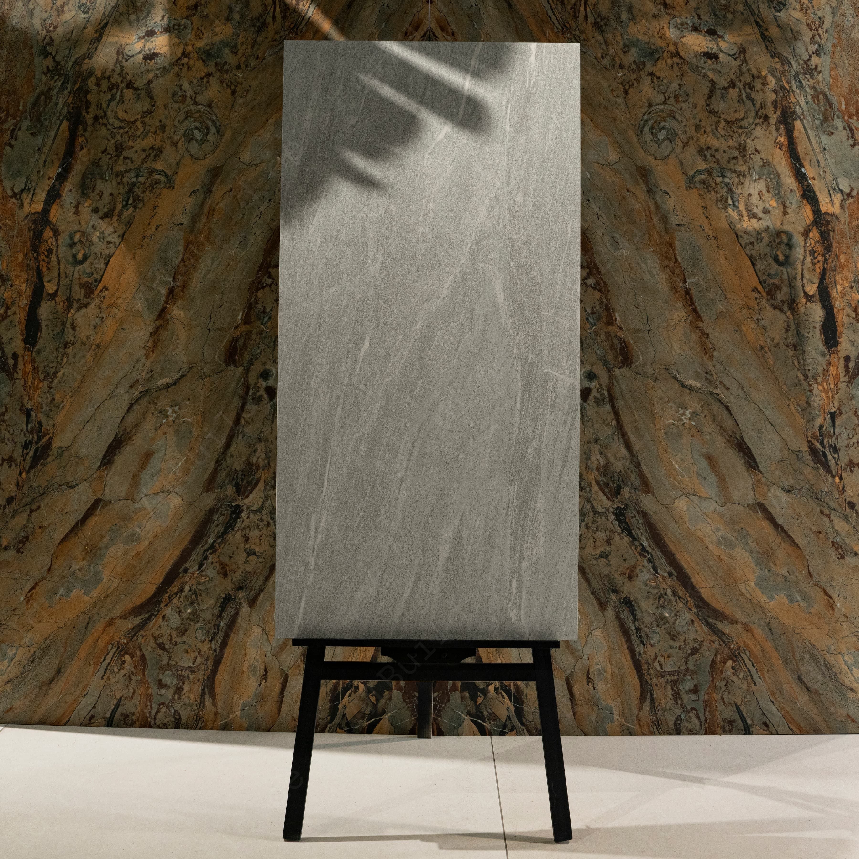 Northstone Grey Matte Porcelain Tile 60x120cm | Textured Grey Quartzite Stone Look Large Format Floor & Wall Tile UAE
