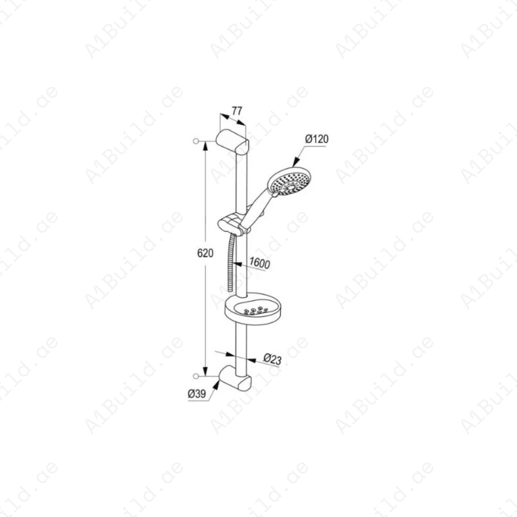 4S Shower Set Chrome with Hand Shower and Quick Lime Deposit Cleaning System