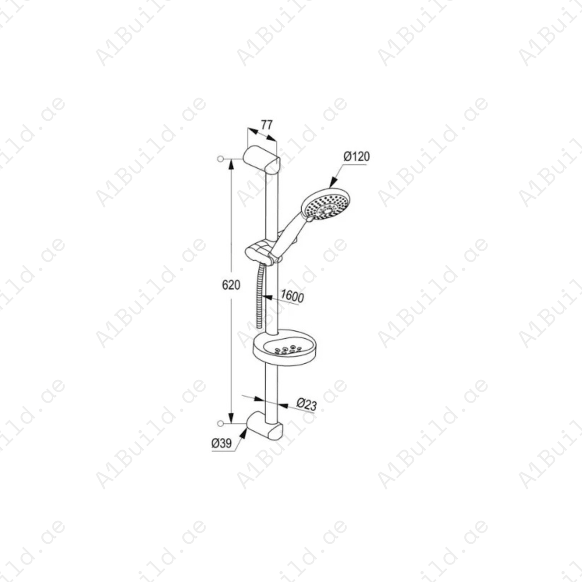 4S Shower Set Chrome with Hand Shower and Quick Lime Deposit Cleaning System