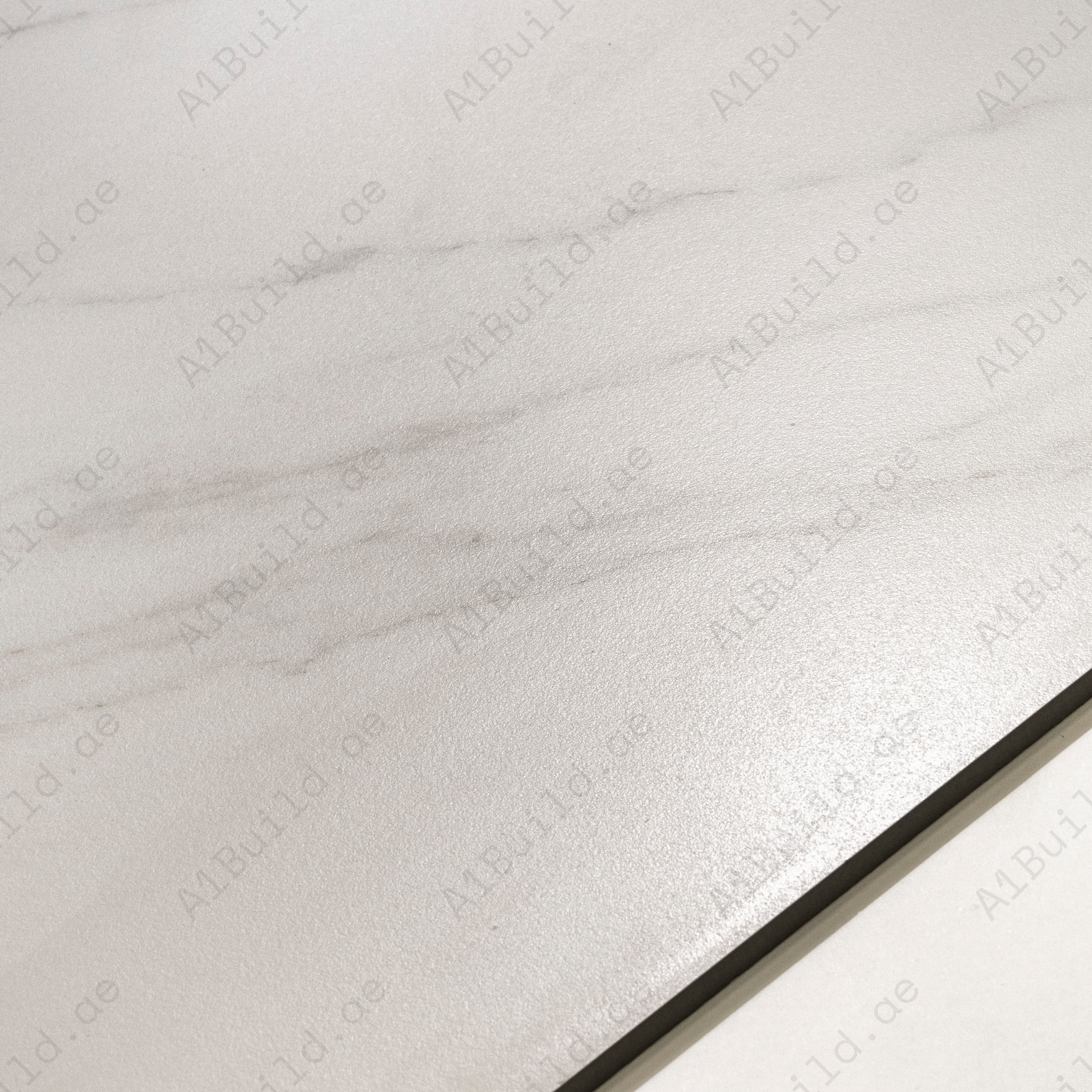 Close-up of Arena Shine matte porcelain surface revealing fine smooth texture and minimal soft marble veining