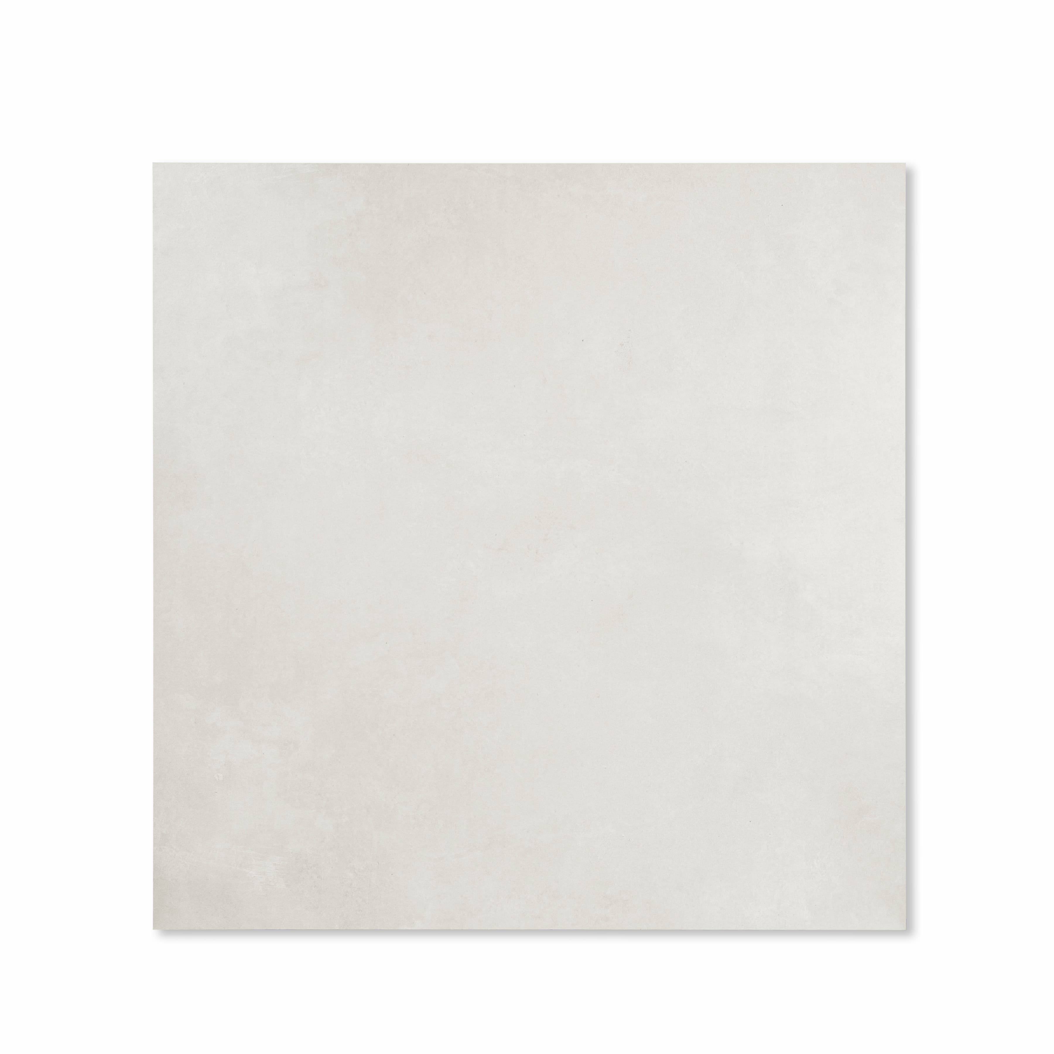 Azure Bianco 120x120cm matte porcelain tile flat view showing soft ivory concrete-look surface