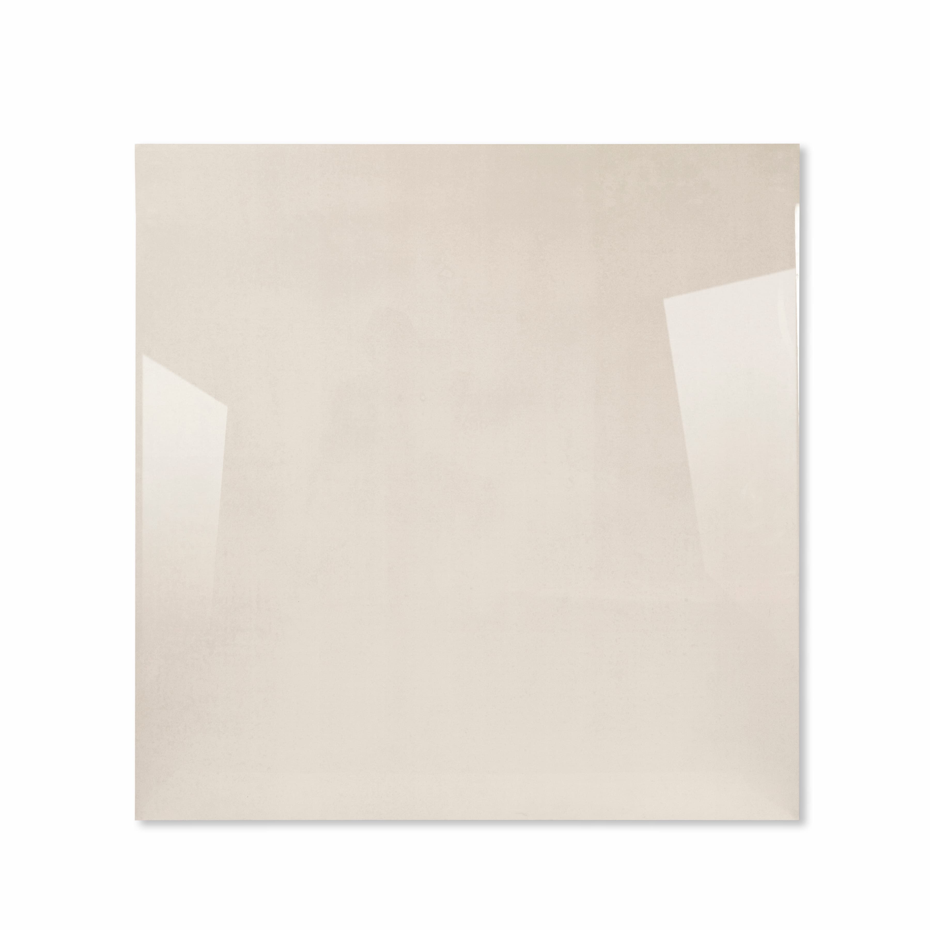 Portland Bianco 120x120cm glossy porcelain tile flat view showing warm cream polished surface
