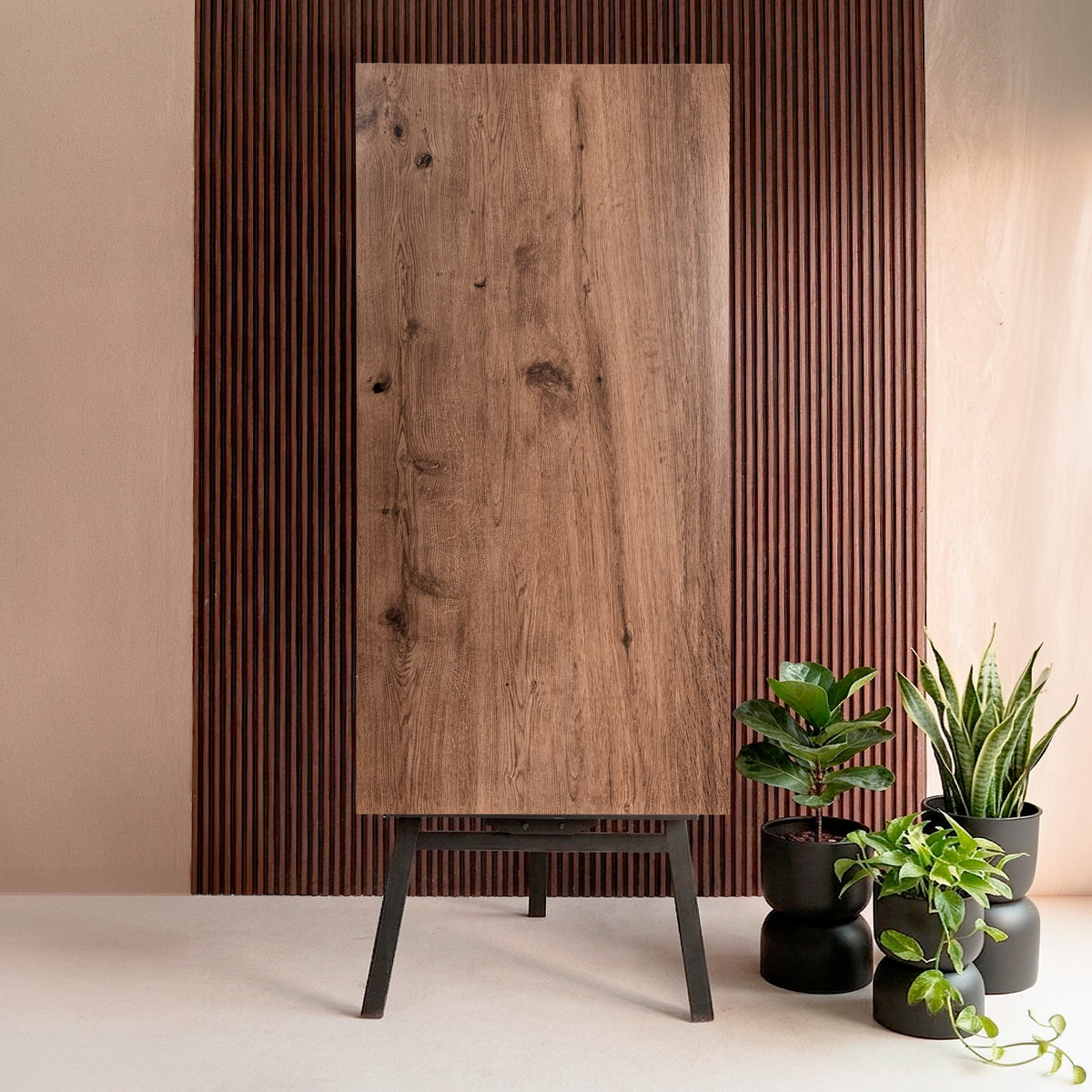 Teak Wood Brown Porcelain Tile 60×120cm – Natural Wood Grain Finish