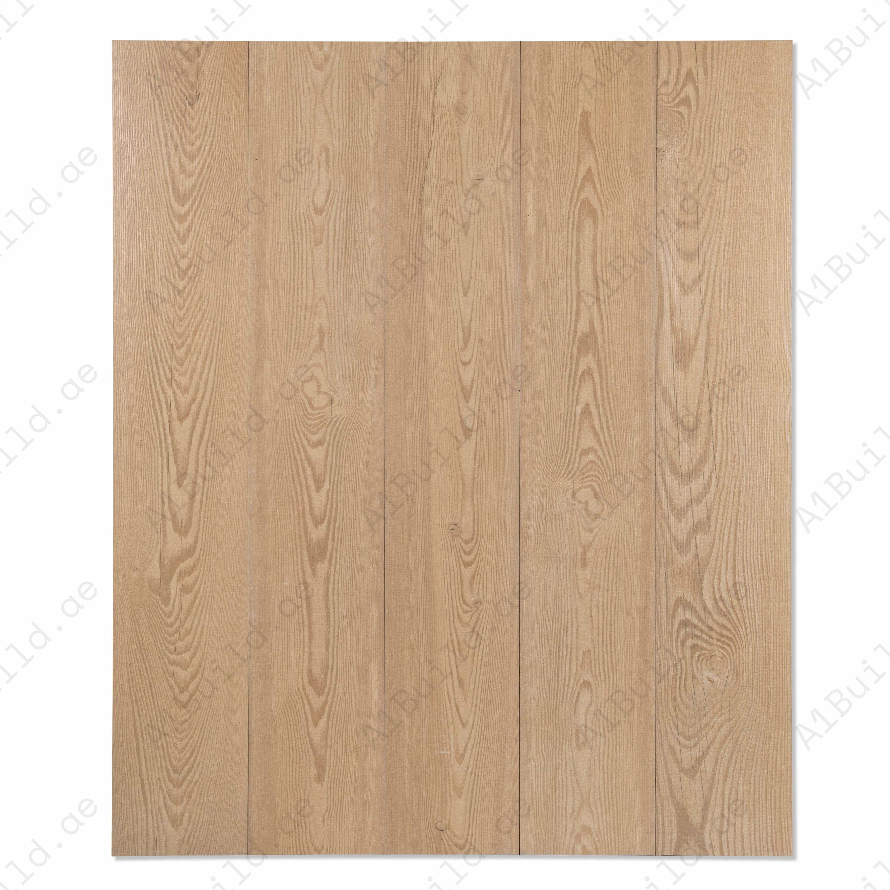 Inglass Crema tile planks with natural wood grain in a designer showroom display