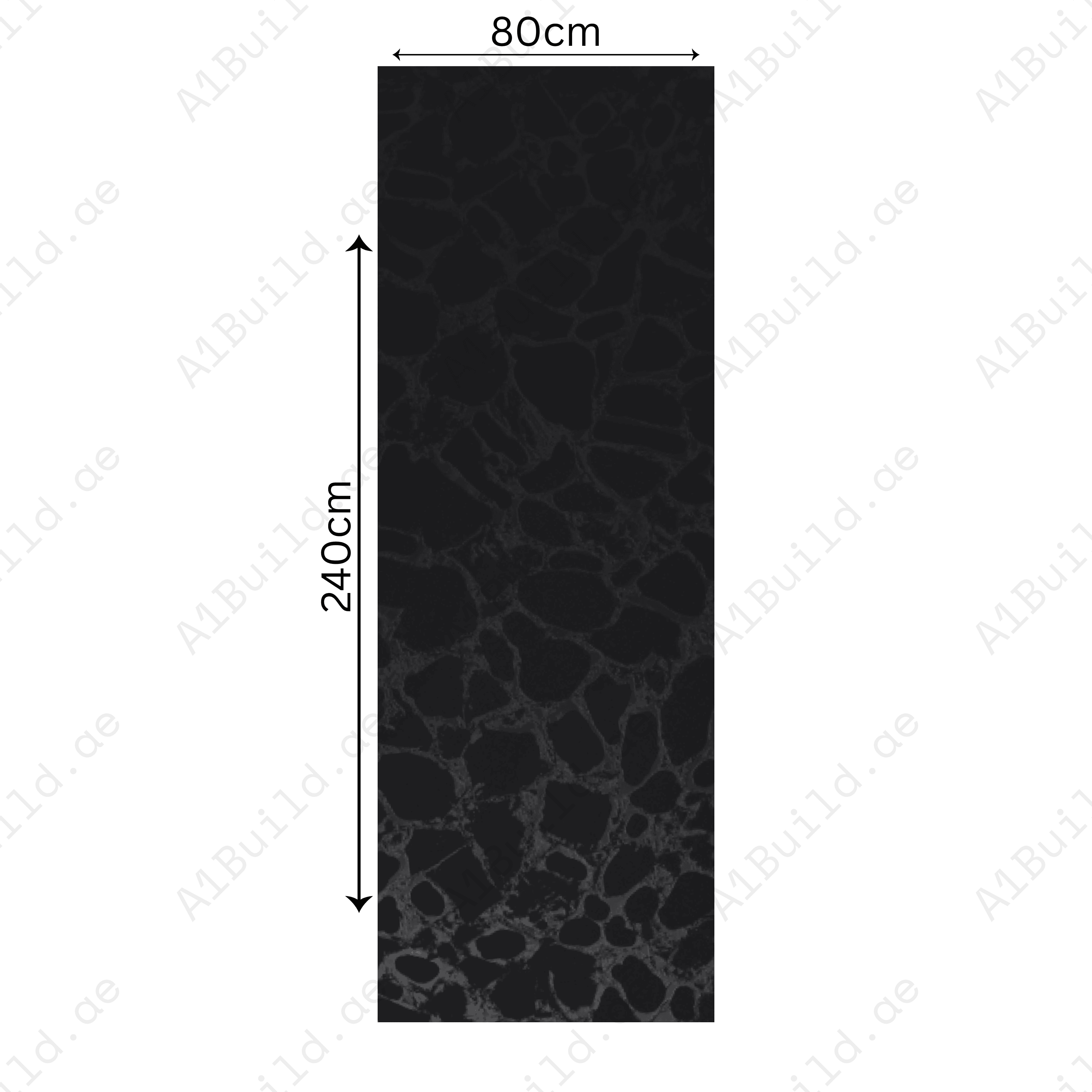 Angel Black (80x240cm 15mm Random Carving Matt Finished Indoor Floor, Wall & Counter Slabs)