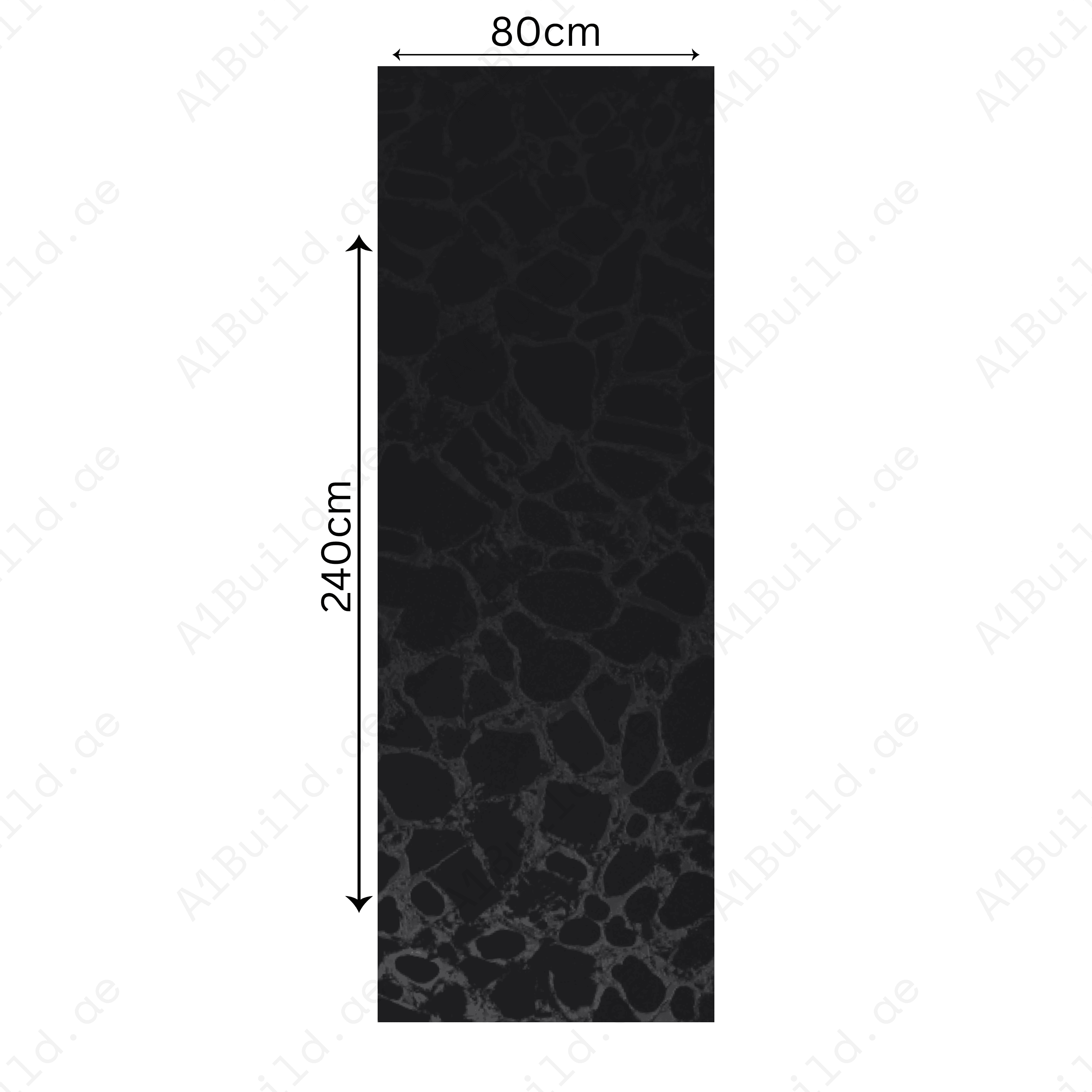 Angel Black (80x240cm 15mm Random Carving Matt Finished Indoor Floor, Wall & Counter Slabs)