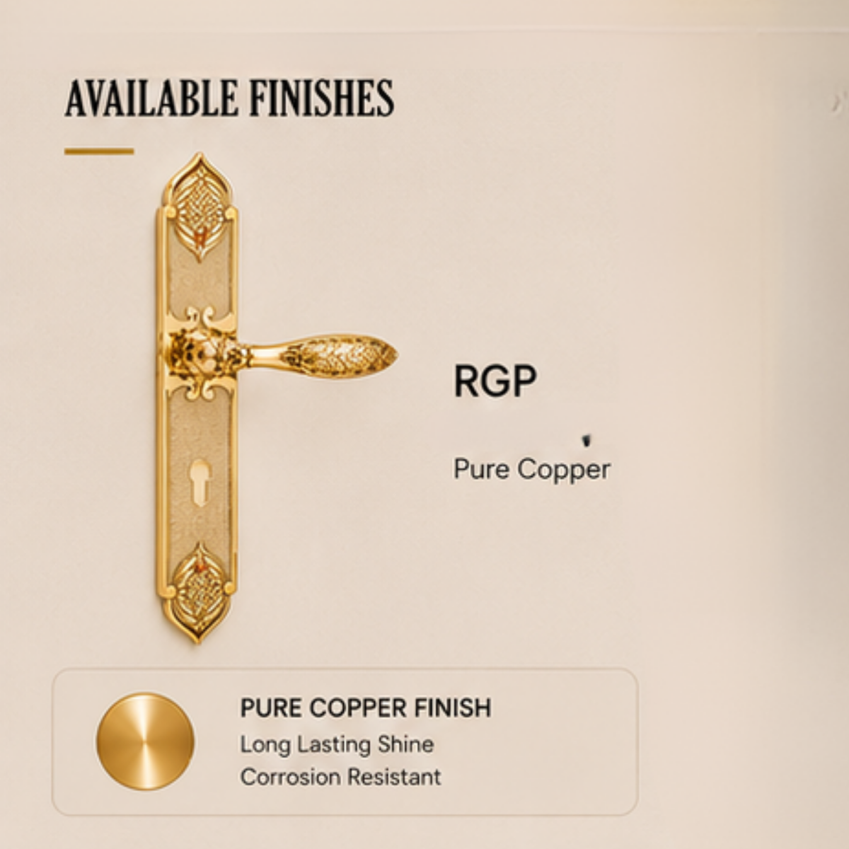 8812.8803 premium Pure Copper door lock with Rose Gold Plated finish. Designed for elegant interiors, smooth operation, and reliable everyday performance.