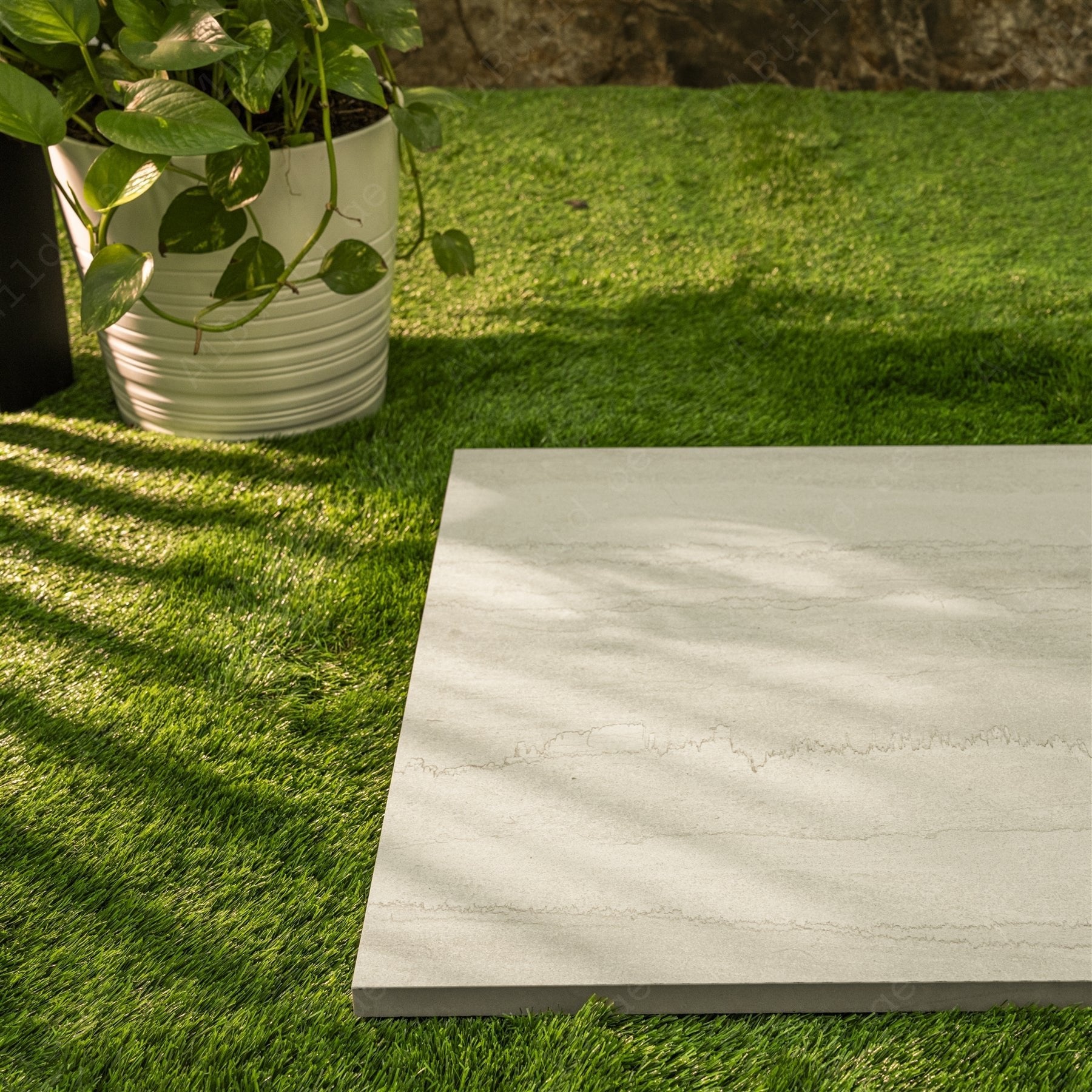 Portland View Silver Stone Look Porcelain Tile 60x120cm 20mm Thickness
