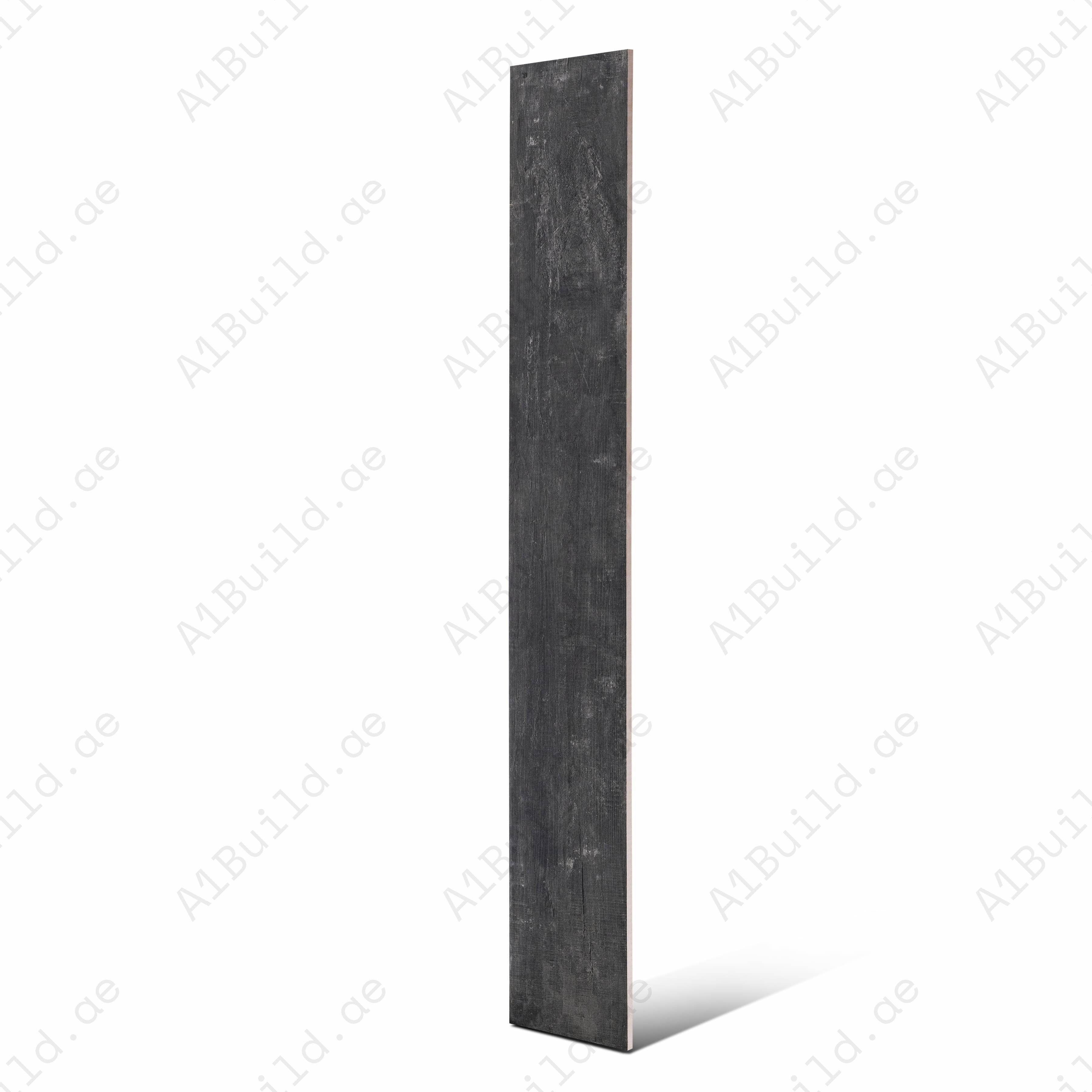 Speria Nero (20X120cm Matt Finish Parquet Porcelain Indoor, Floor Tiles)Speria Nero charcoal black wood-look porcelain plank tile with rustic texture